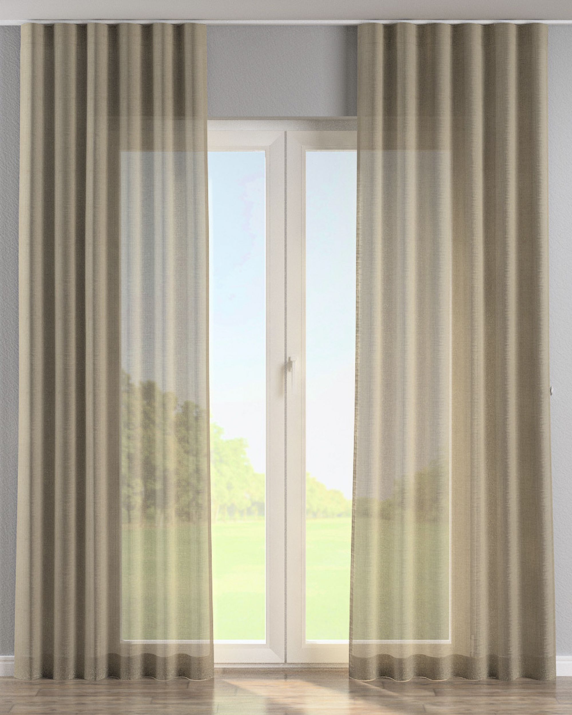 Wave Curtain product colour beige fabric semi-sheer, gloss, structured