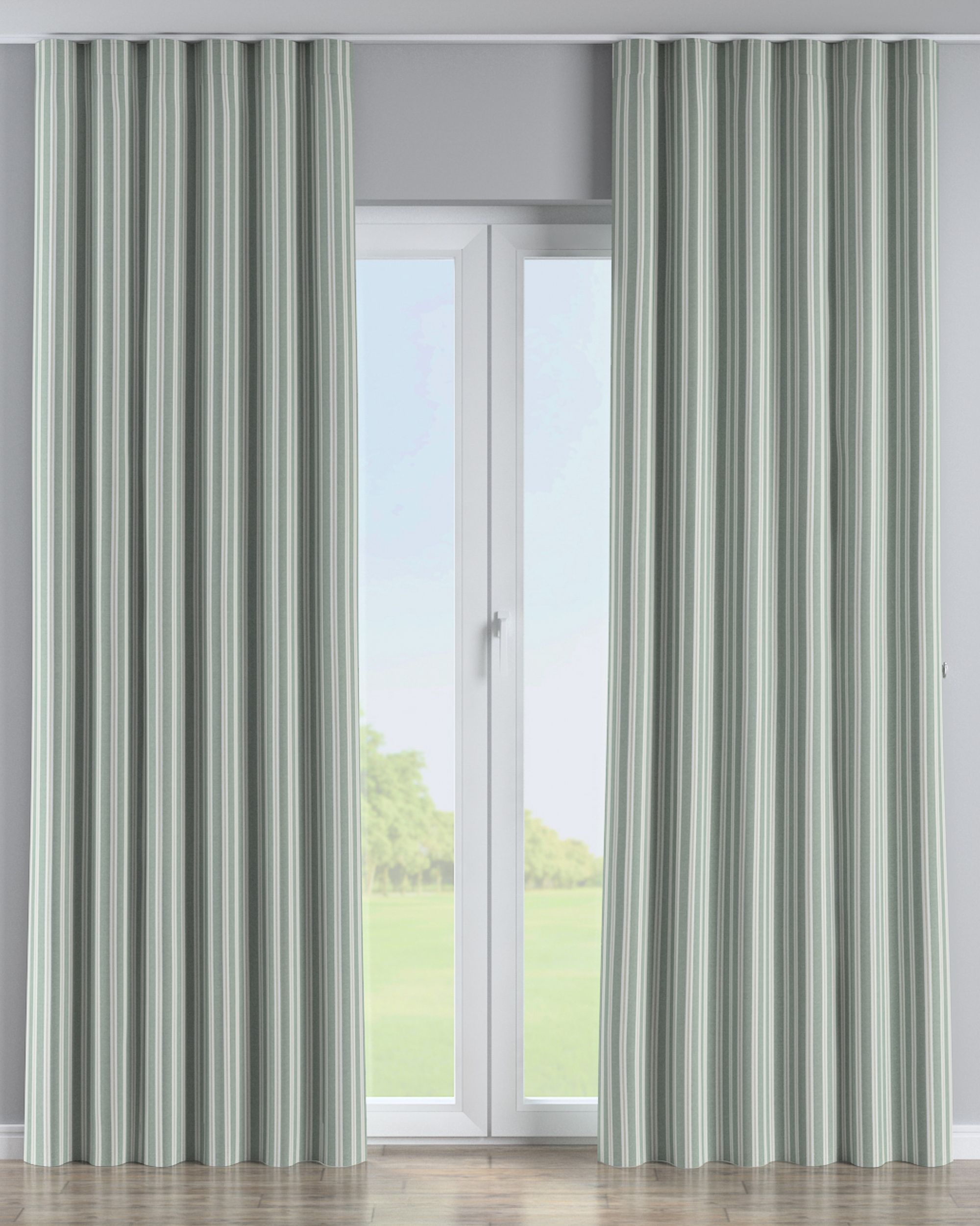 Wave Curtain product colour green fabric structured, patterned