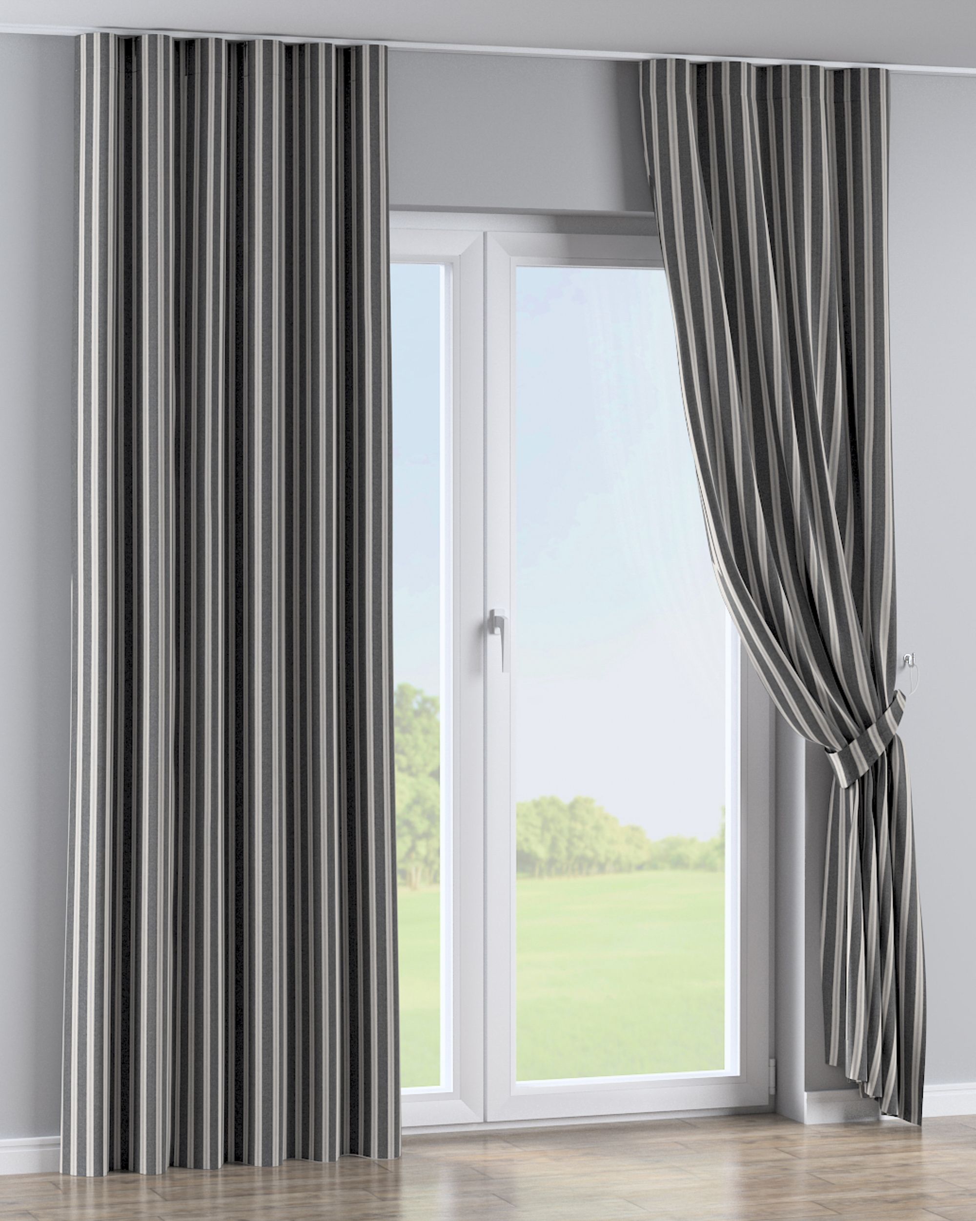 Wave Curtain product colour black fabric structured, patterned (hover)