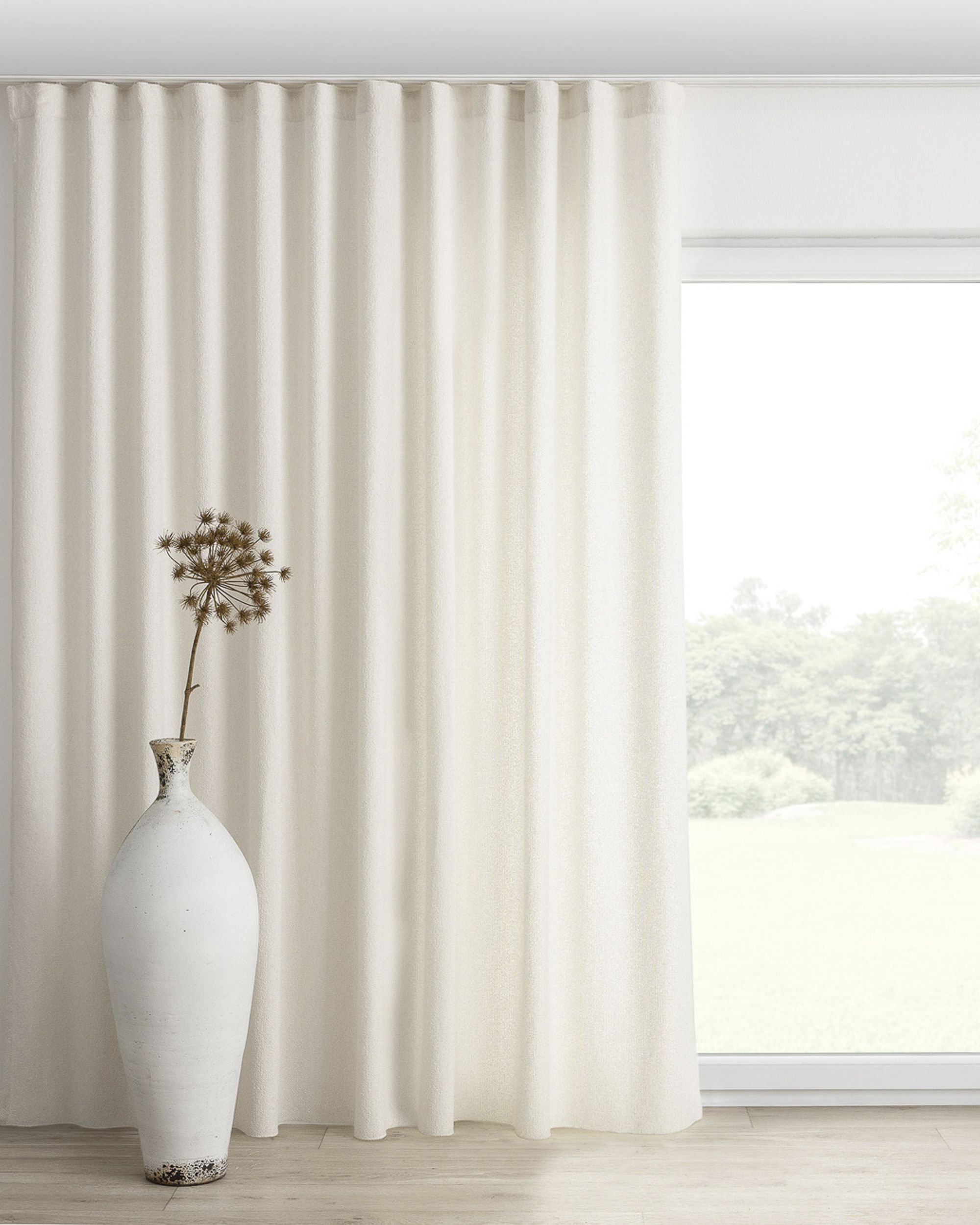 Wave Curtain product colour white fabric structured