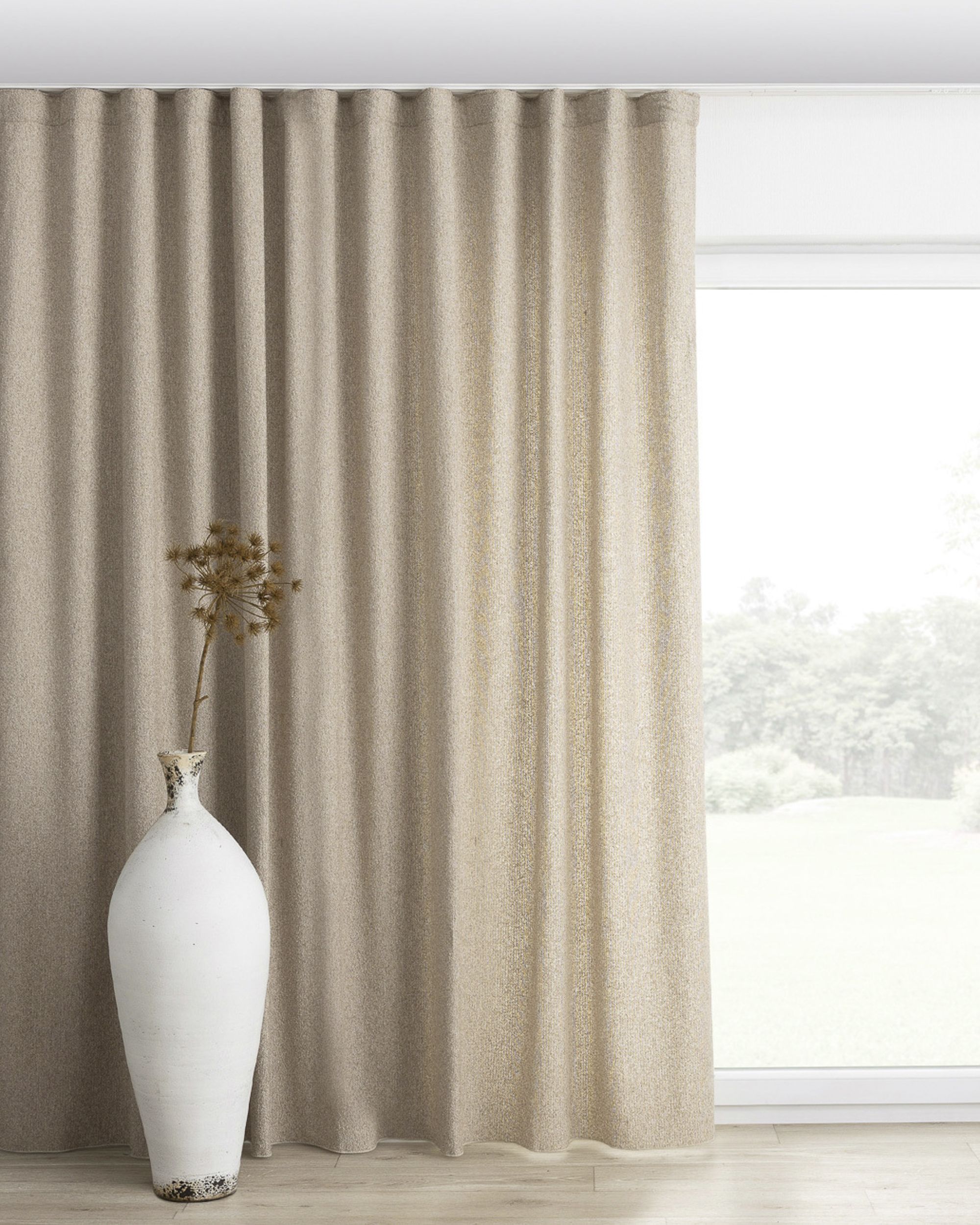 Wave Curtain product colour beige fabric structured