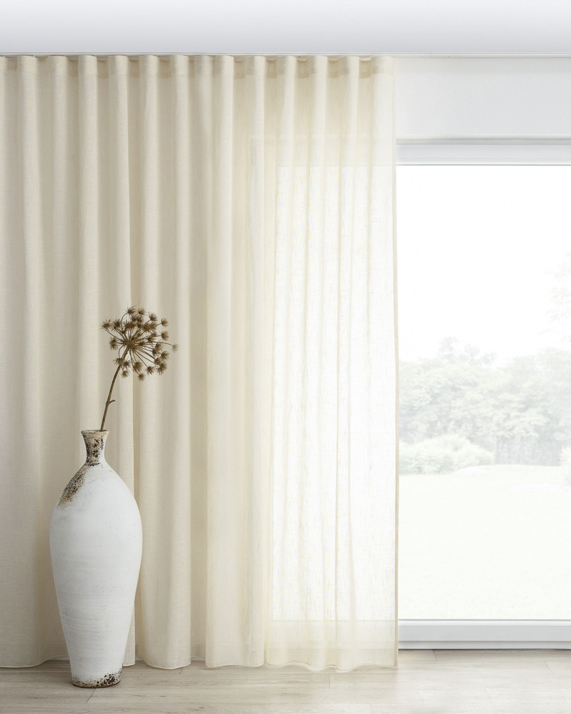 Wave Curtain product colour cream fabric semi-sheer, structured