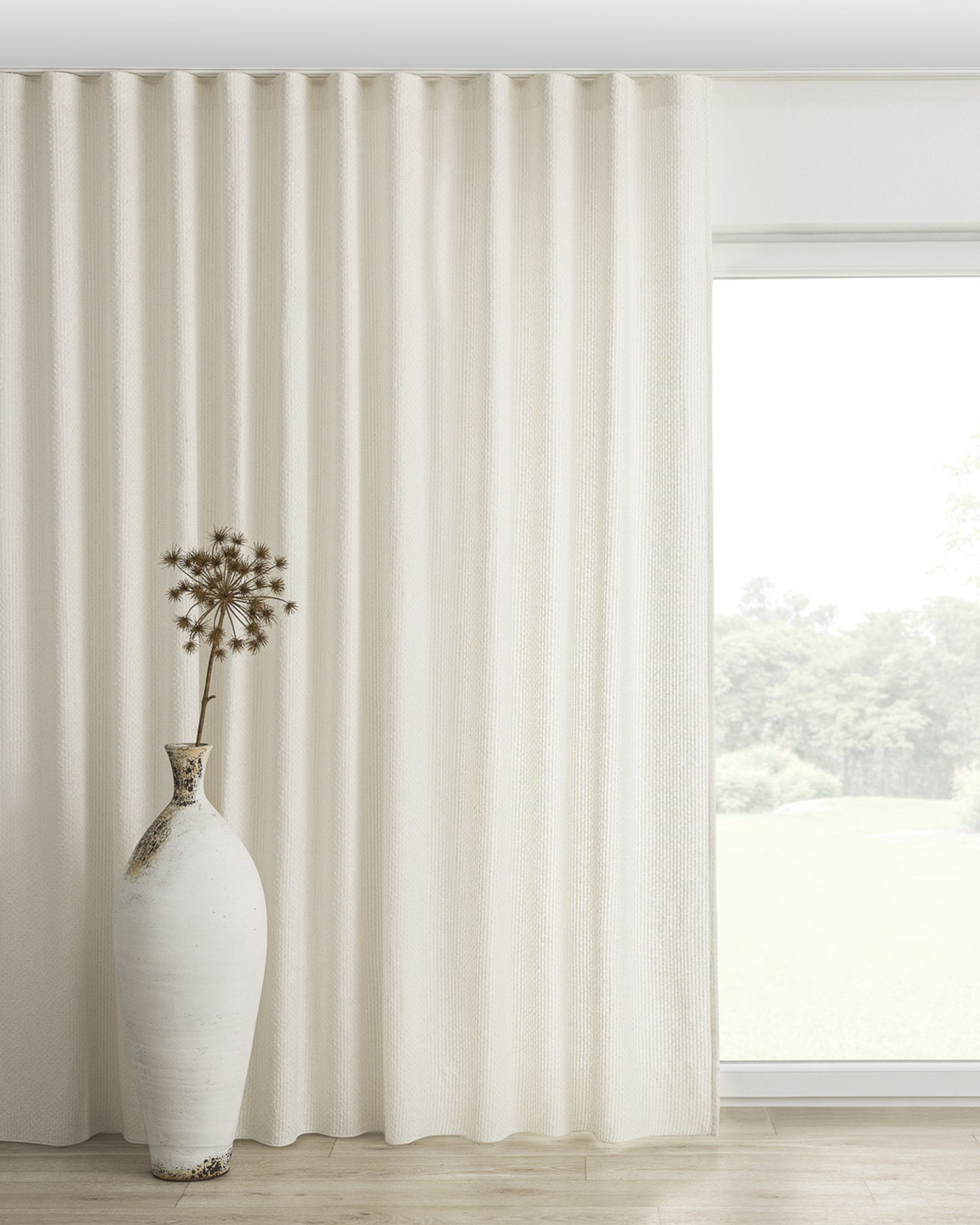 Wave Curtain product colour white fabric structured
