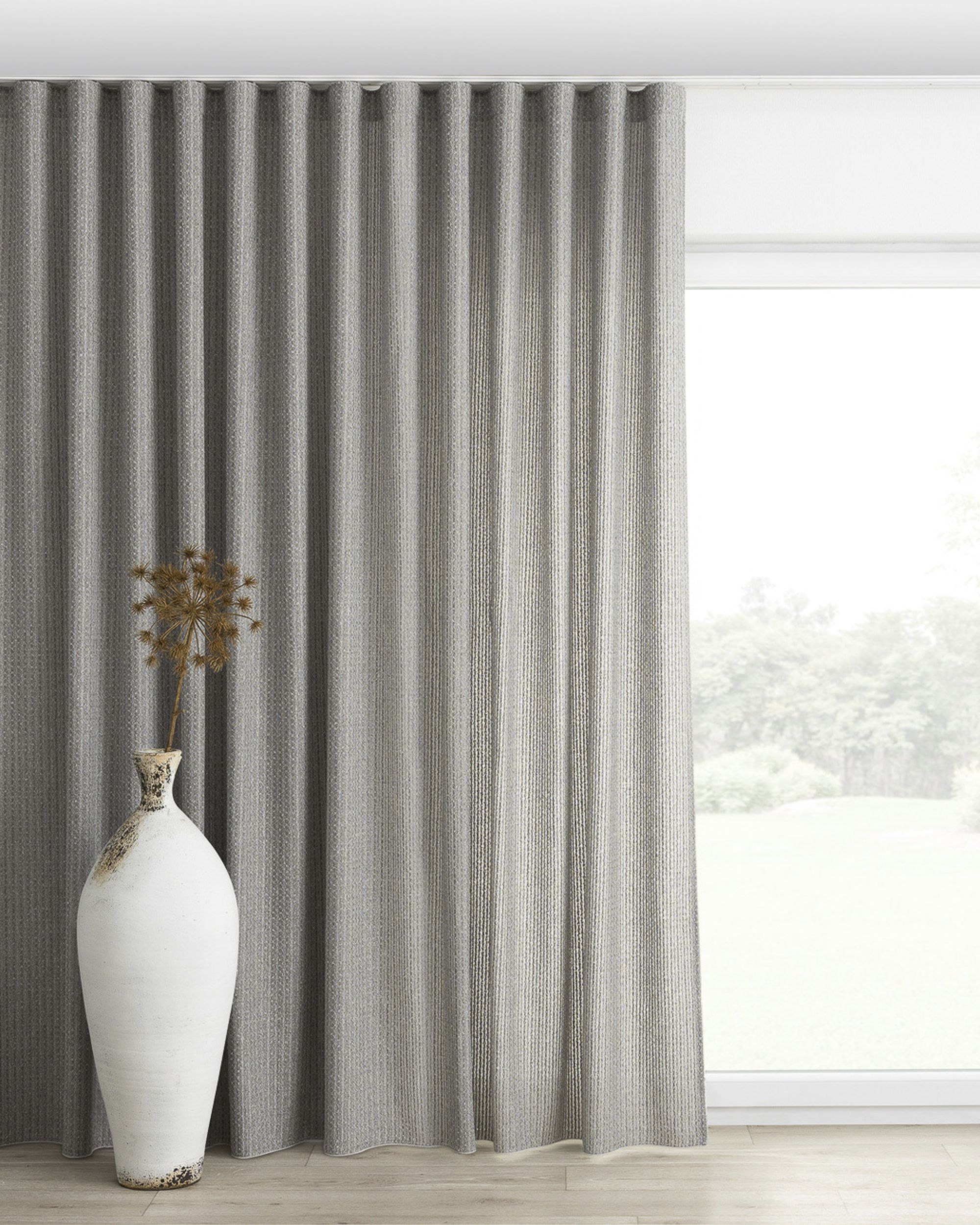 Wave Curtain product colour grey fabric structured