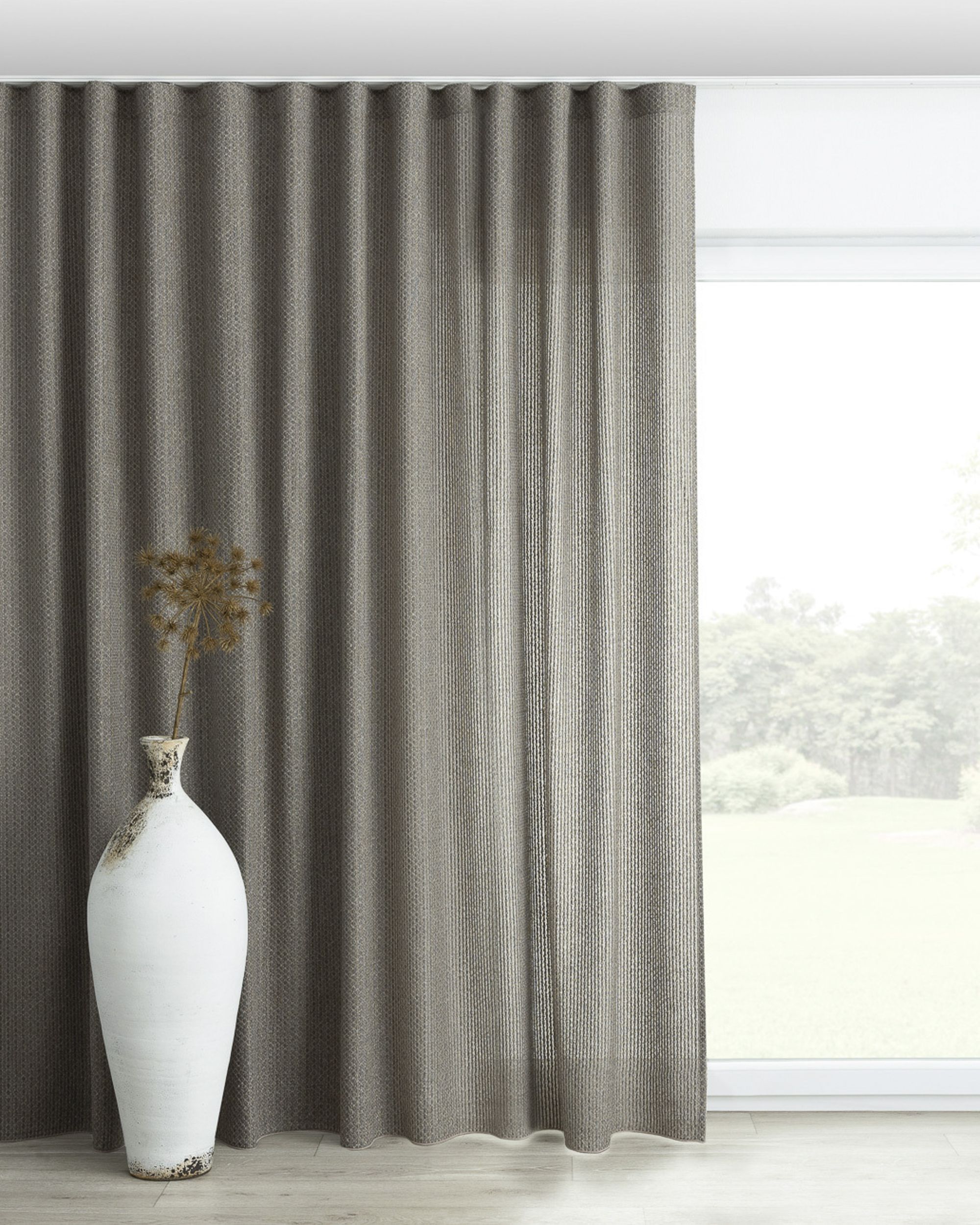 Wave Curtain product colour grey fabric structured
