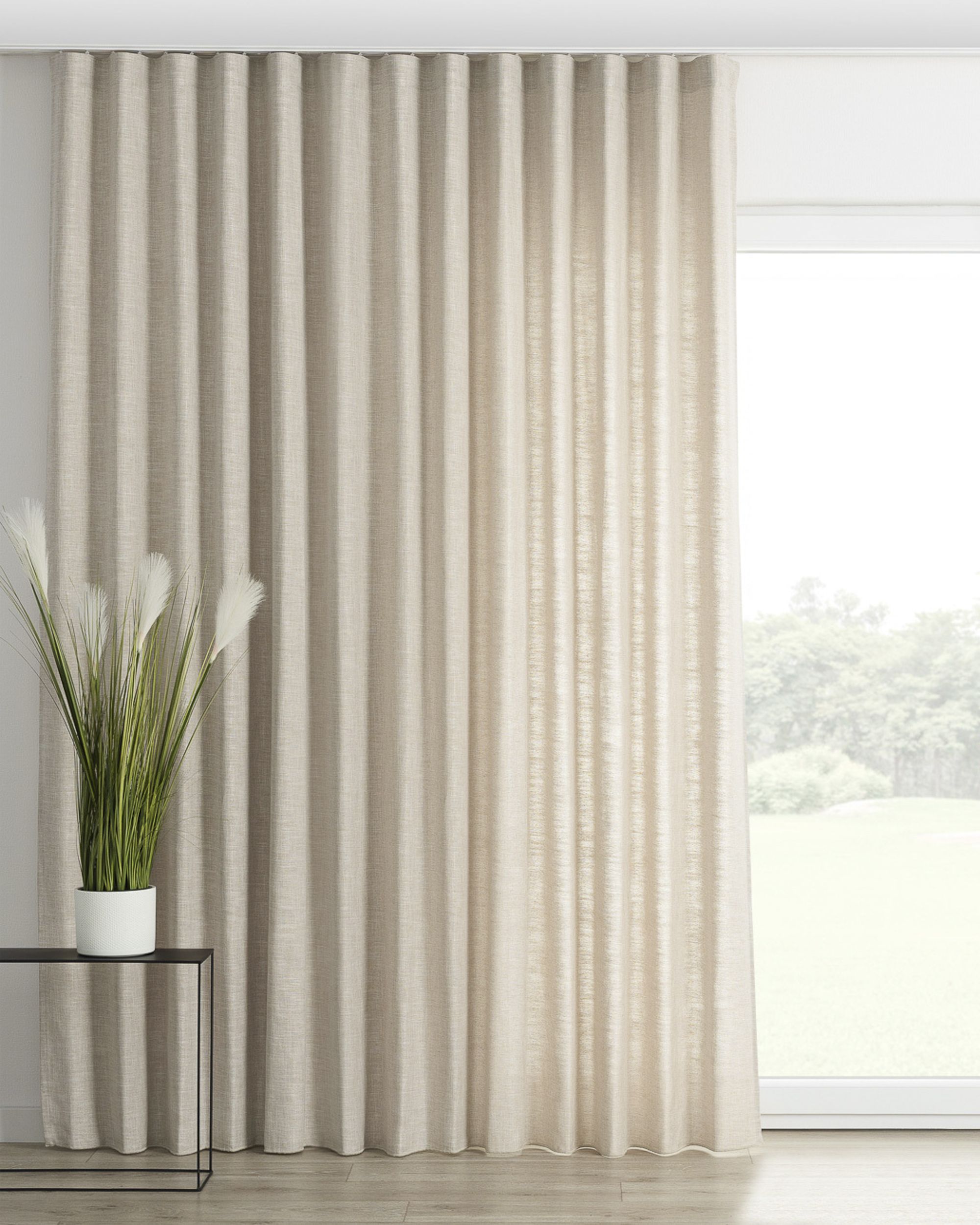 Wave Curtain product colour beige fabric structured
