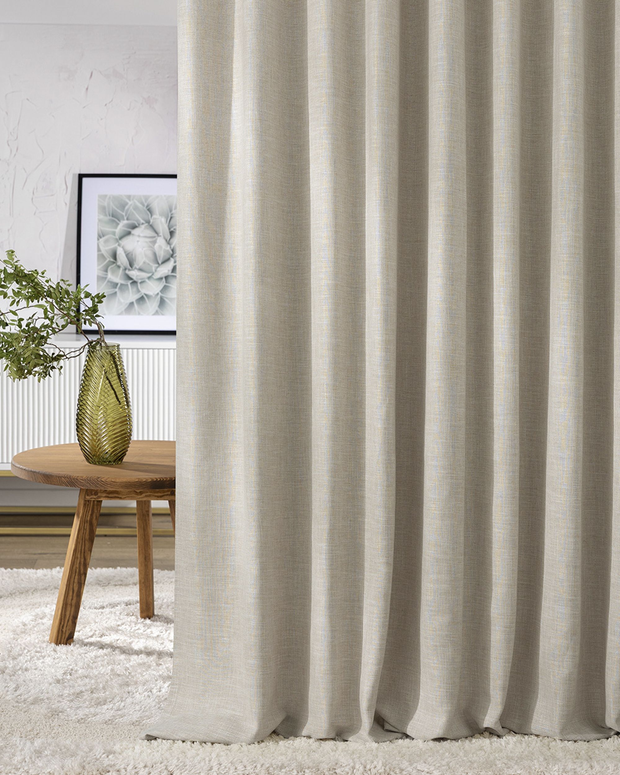 Wave Curtain product colour beige fabric structured (hover)