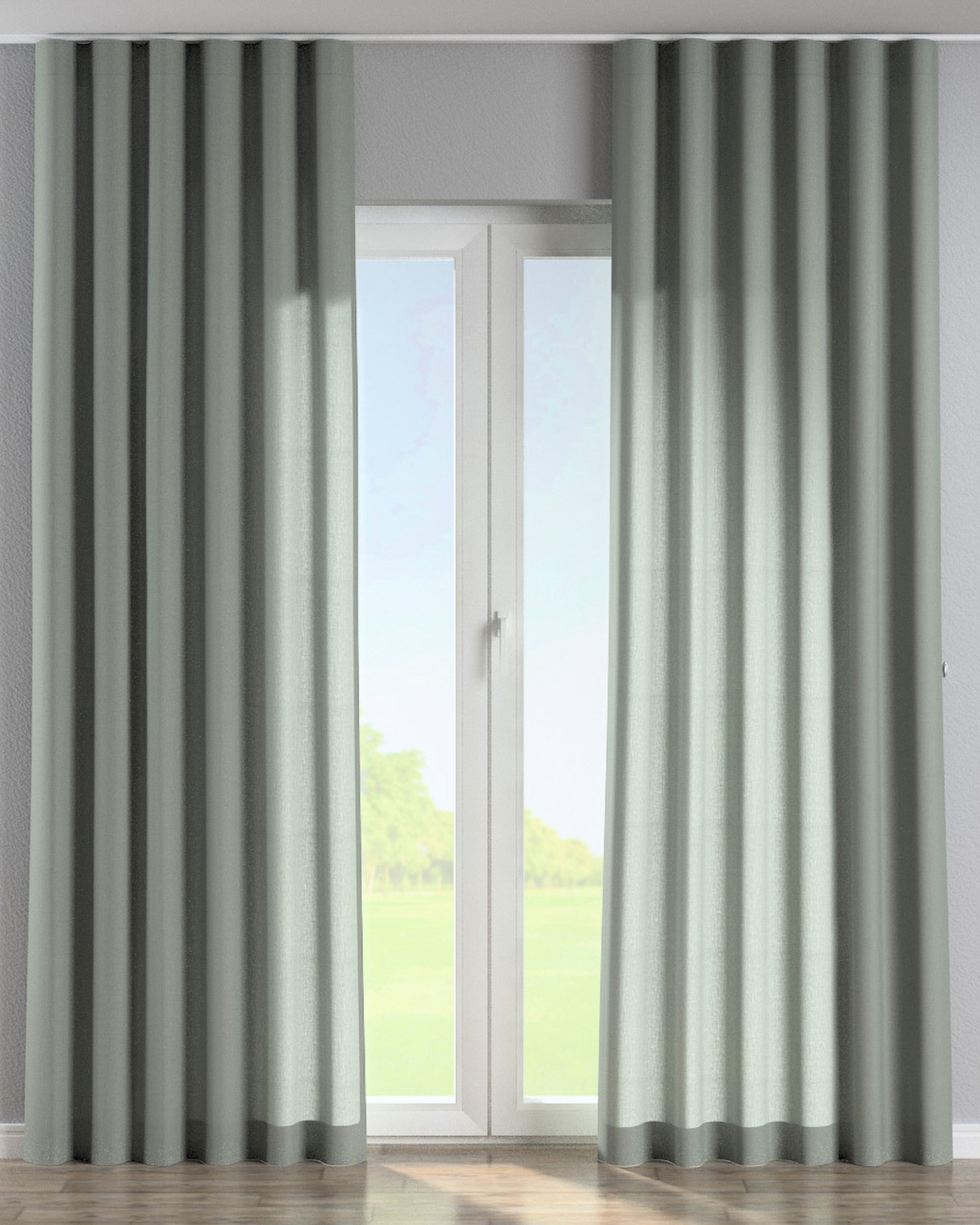 Wave Curtain product colour grey fabric semi-sheer, structured
