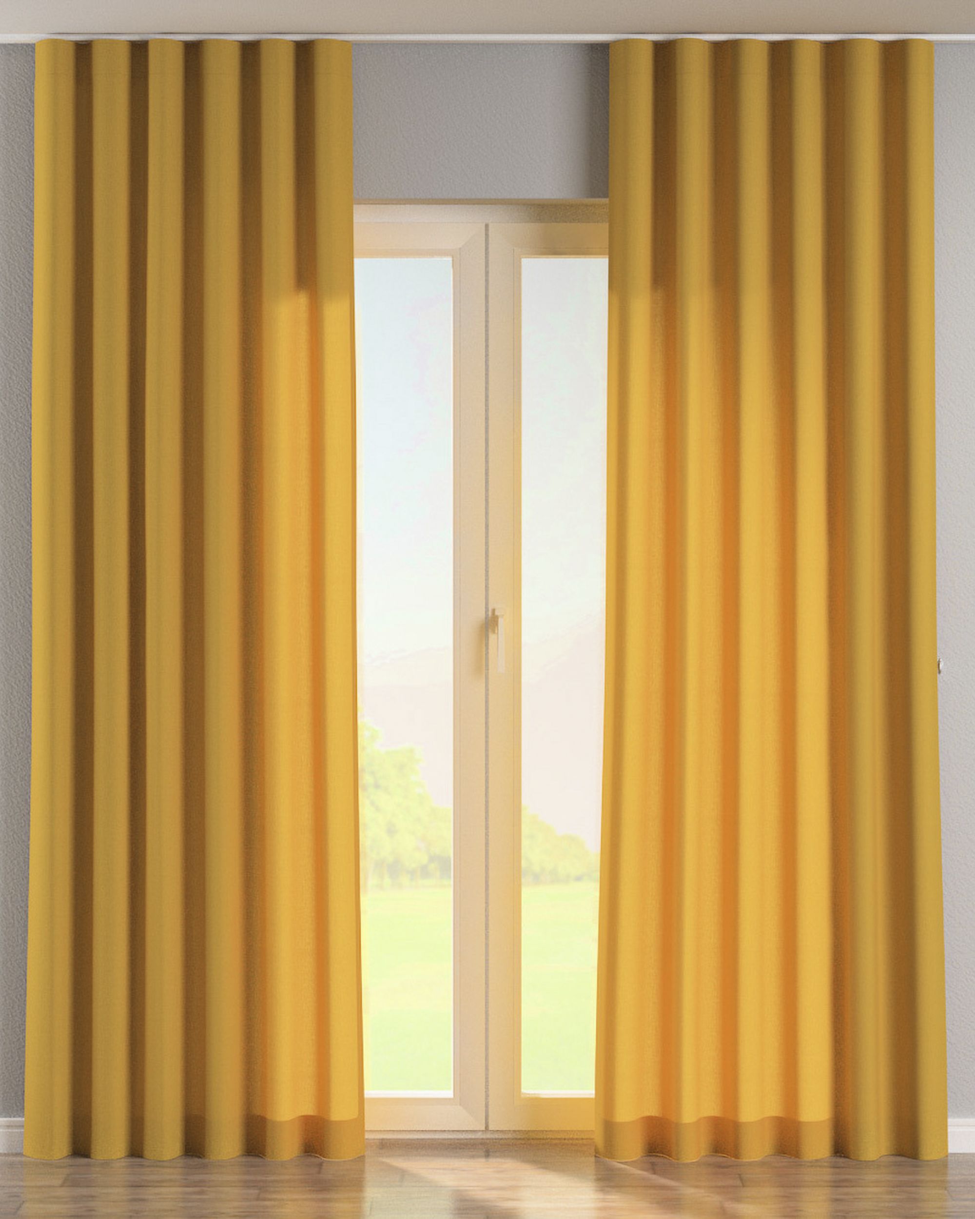 Wave Curtain product colour yellow fabric semi-sheer, structured