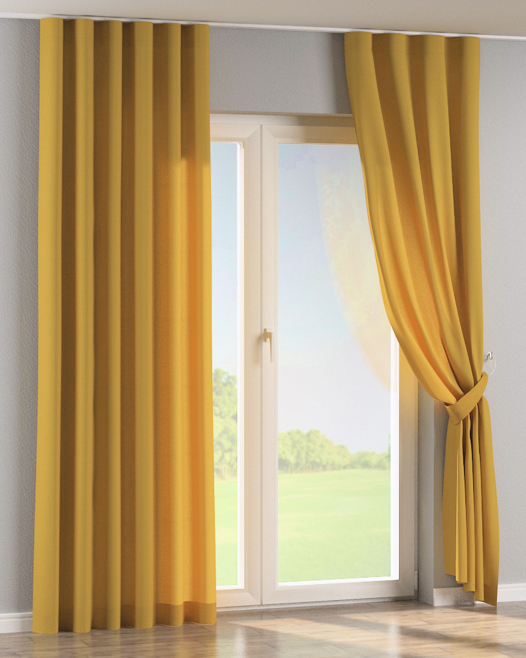 Wave Curtain product colour yellow fabric semi-sheer, structured (hover)