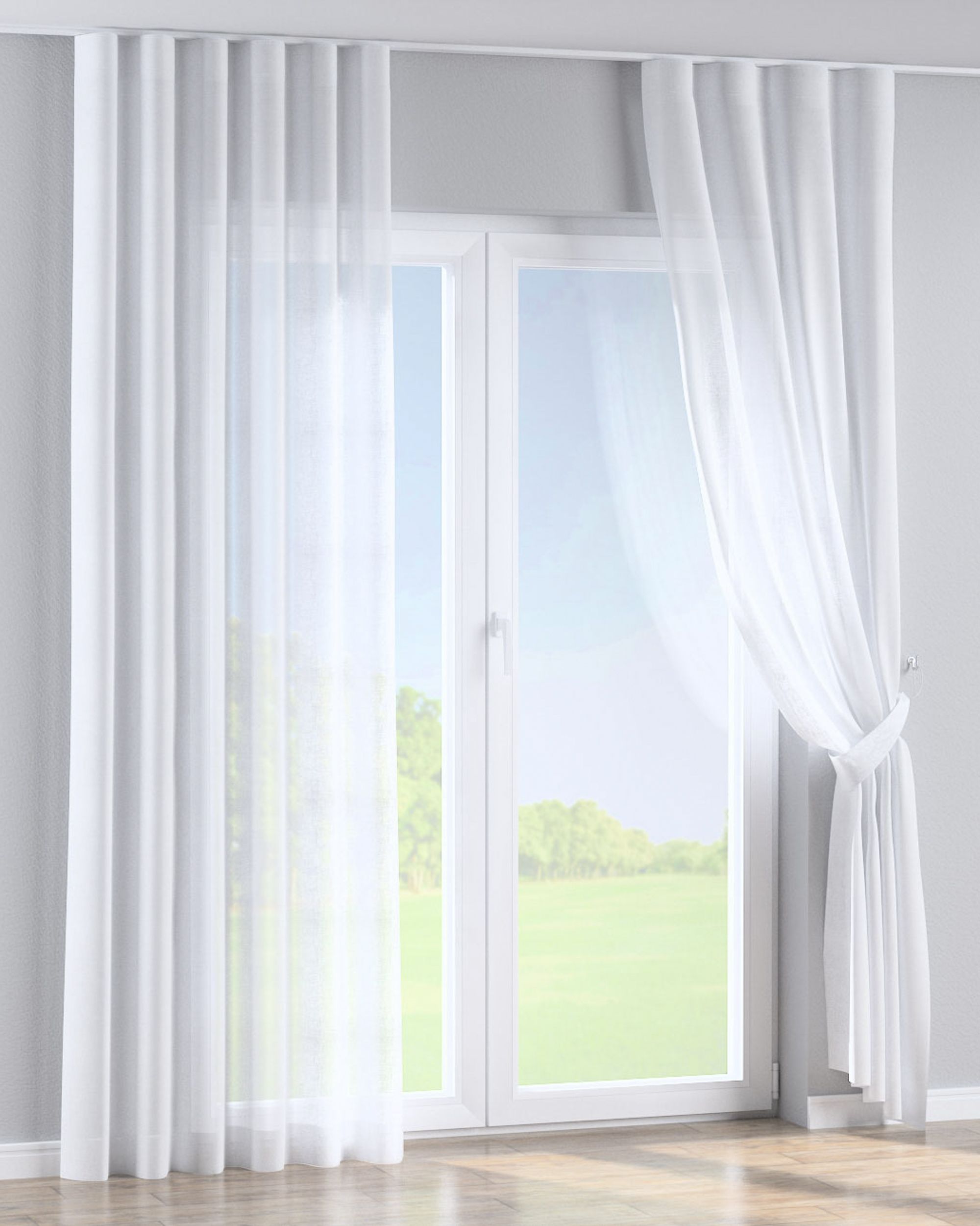 Wave Curtain product colour white fabric semi-sheer, structured (hover)