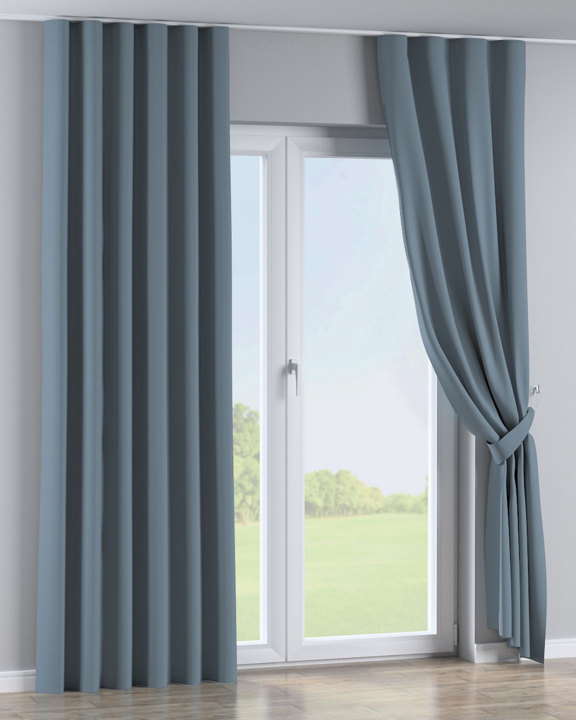 Wave Curtain product colour blue fabric blackout (hover)