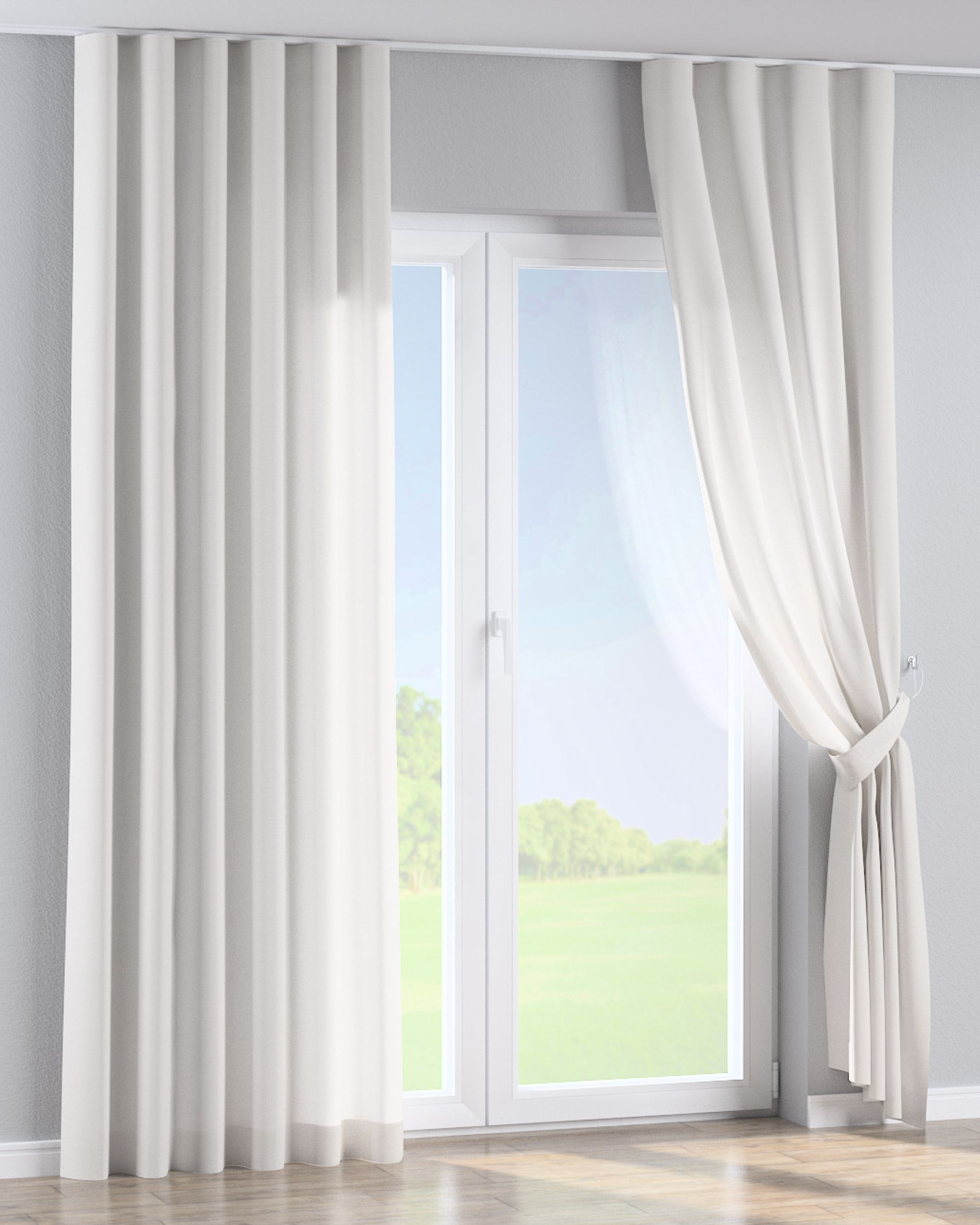 Wave Curtain product colour white fabric semi-sheer, structured (hover)
