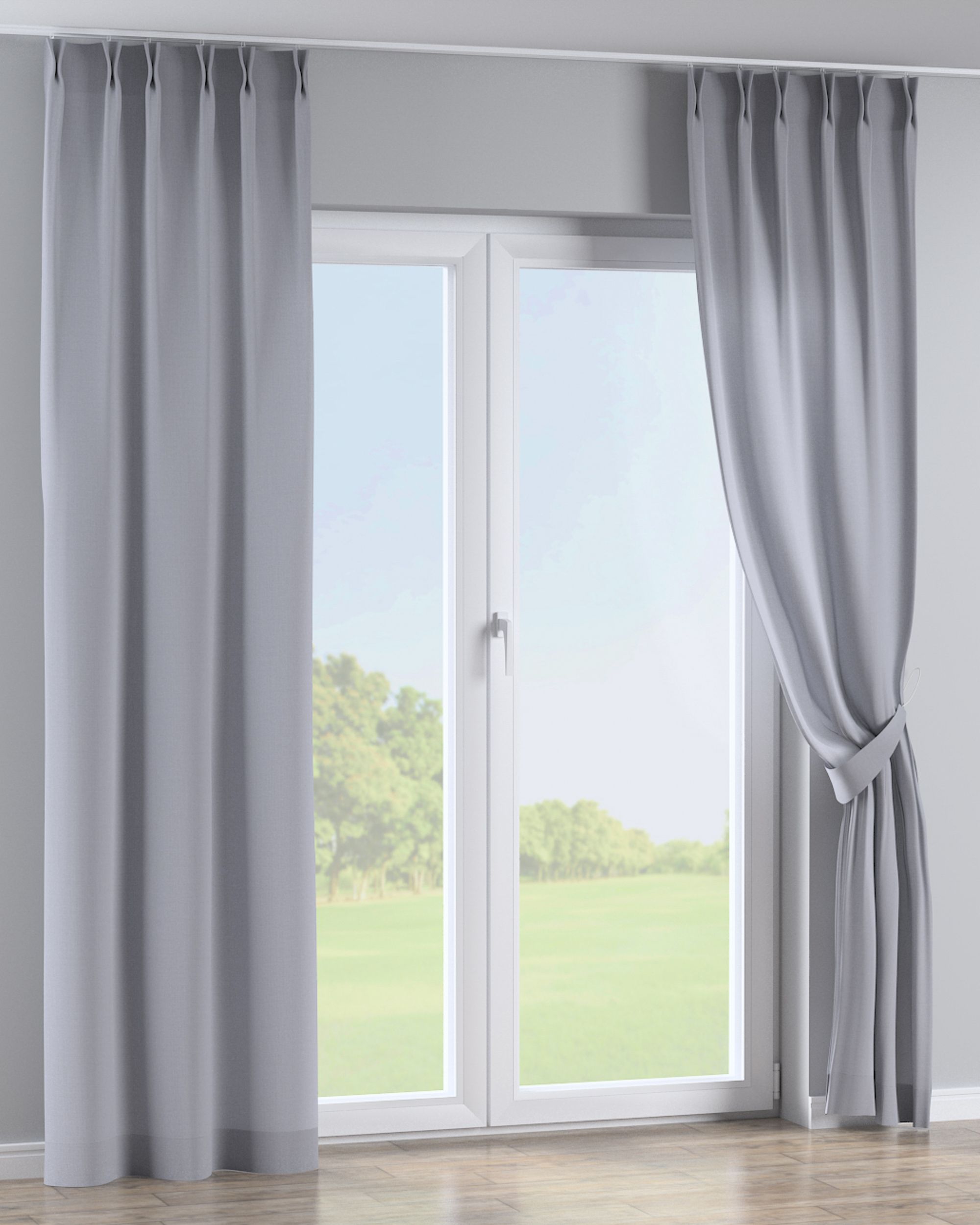 Double pinch pleat curtain product colour grey (hover)