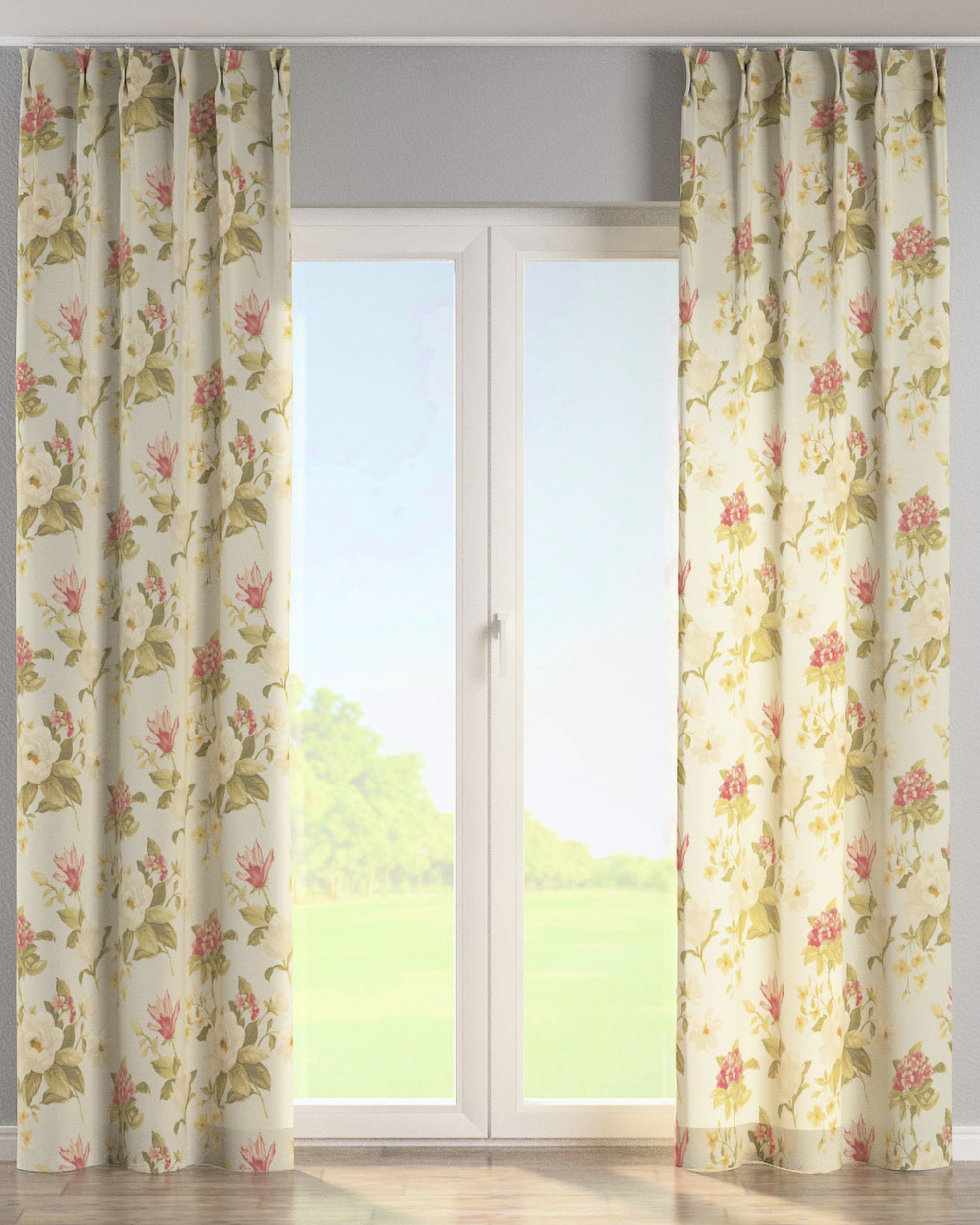 Double pinch pleat curtain product colour multicolour fabric patterned