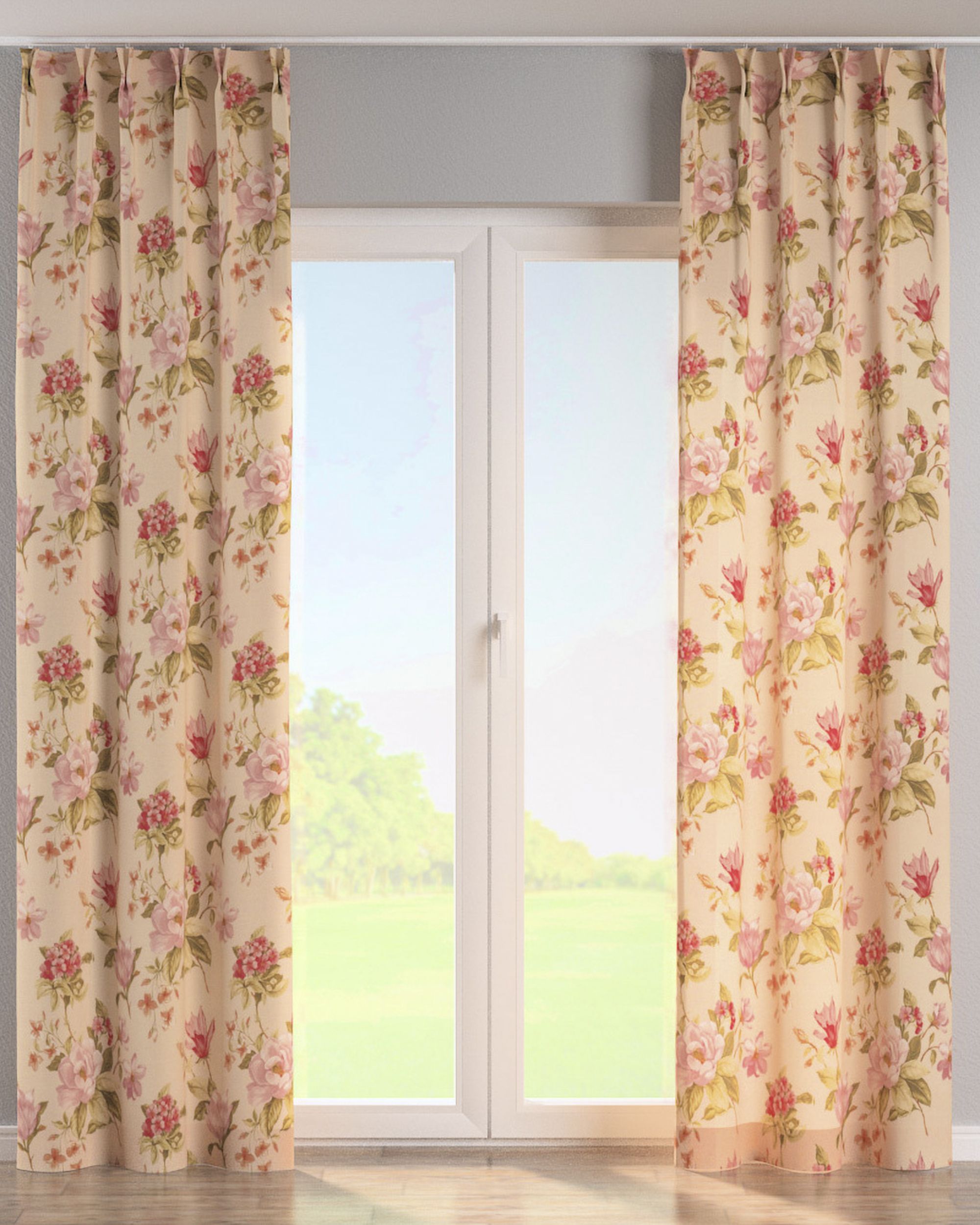Double pinch pleat curtain product colour multicolour fabric patterned