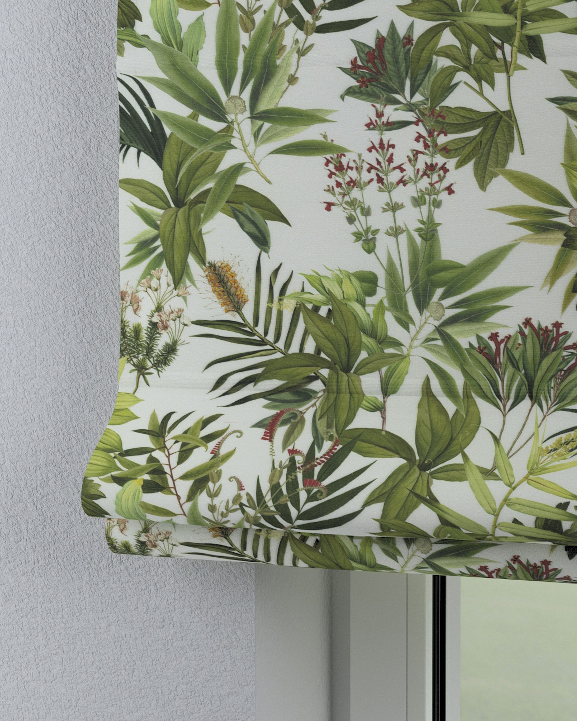 Bari Roman blind product colour green fabric patterned (hover)