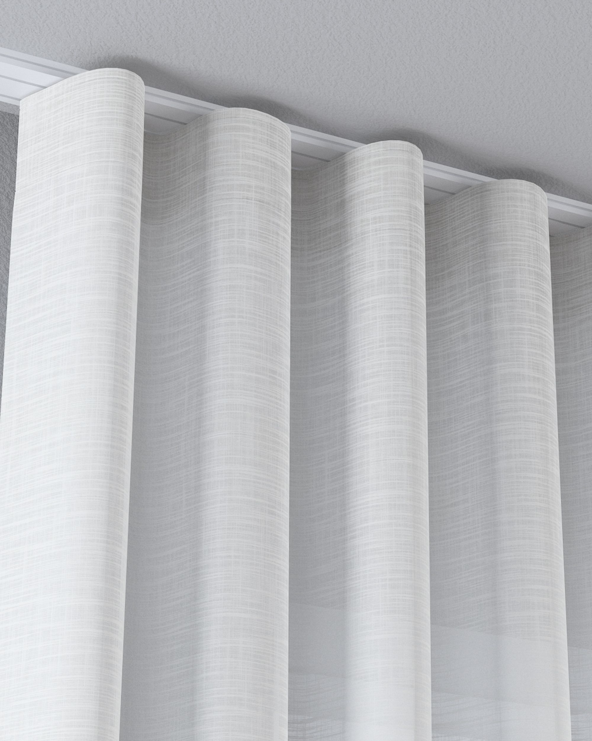 Wave net curtain product colour cream fabric semi-sheer, structured (hover)