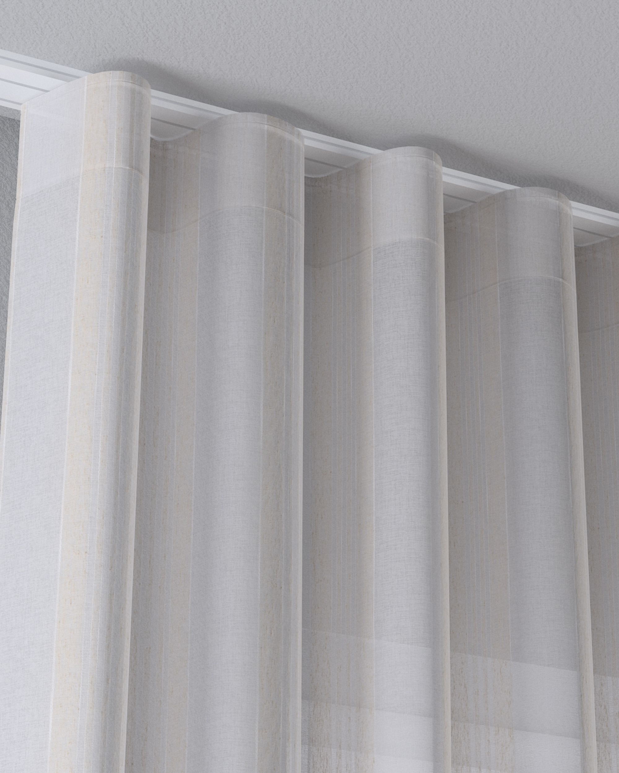 Wave net curtain product colour cream fabric semi-sheer, structured, patterned (hover)
