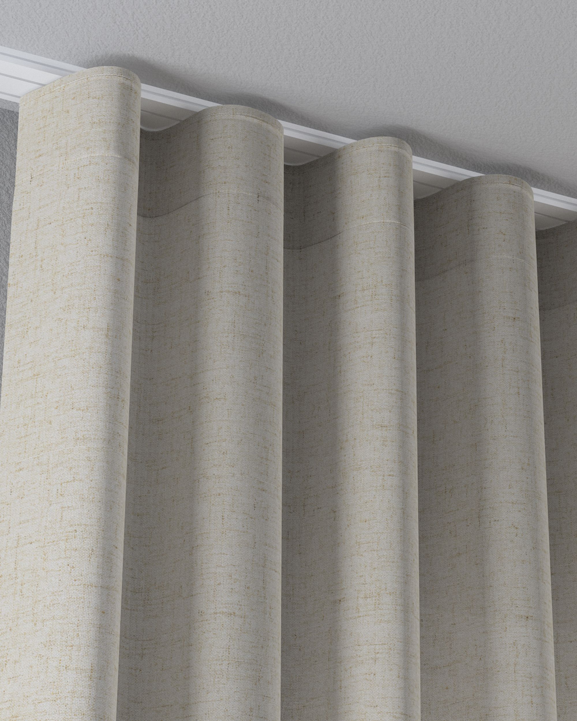 Wave net curtain product colour beige fabric semi-sheer (hover)