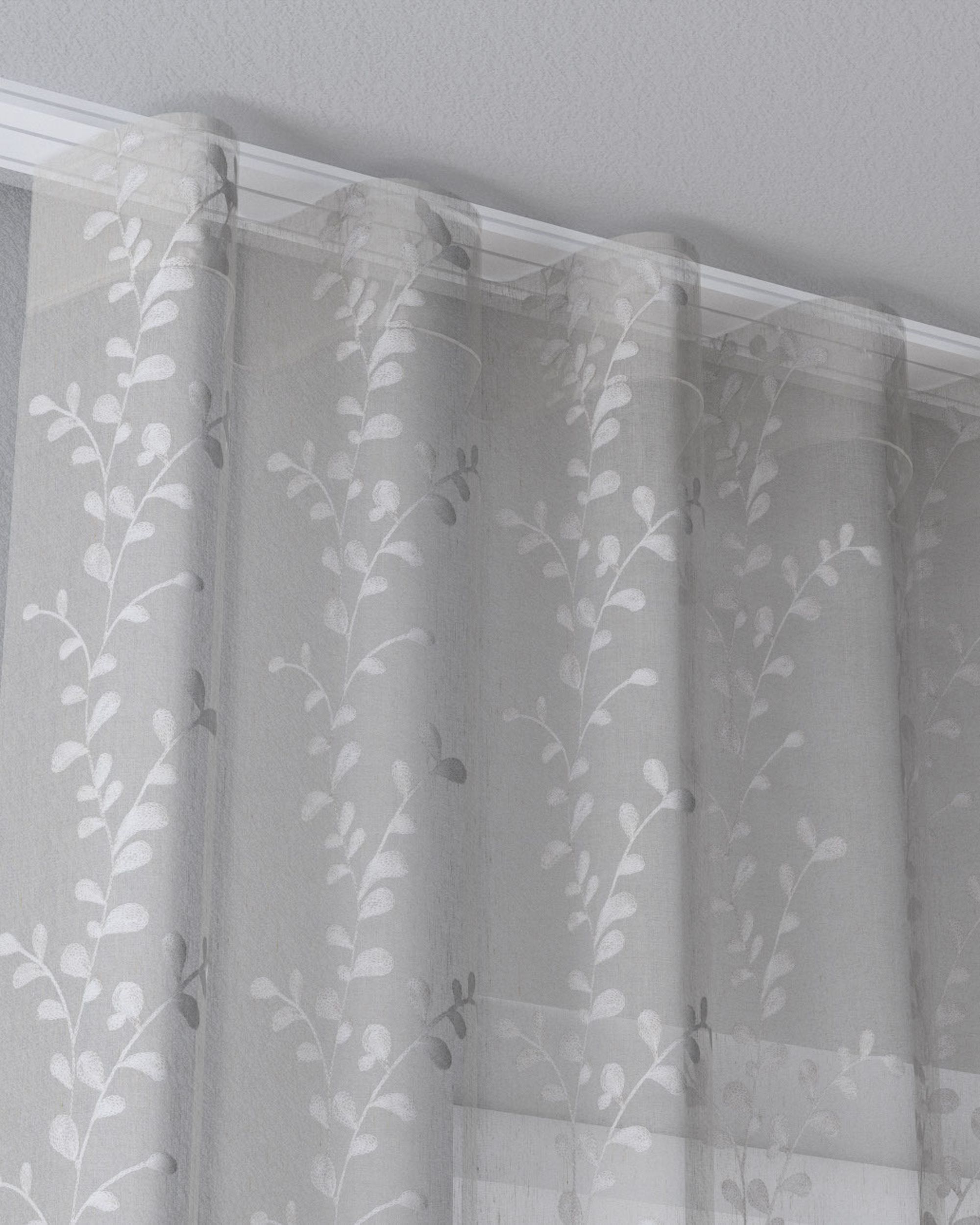 Wave net curtain product colour cream fabric semi-sheer, structured (hover)