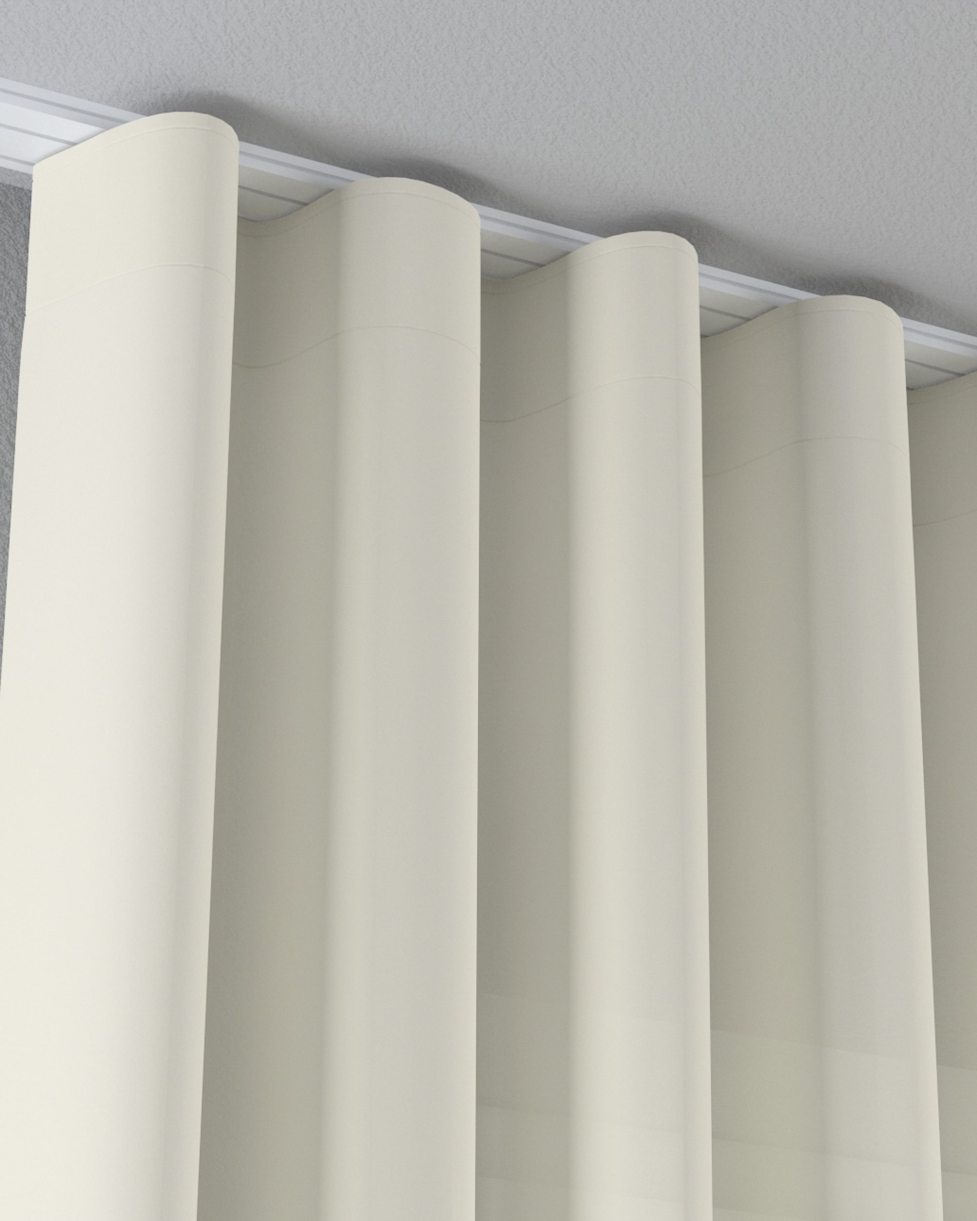 Wave net curtain product colour cream fabric semi-sheer, structured (hover)