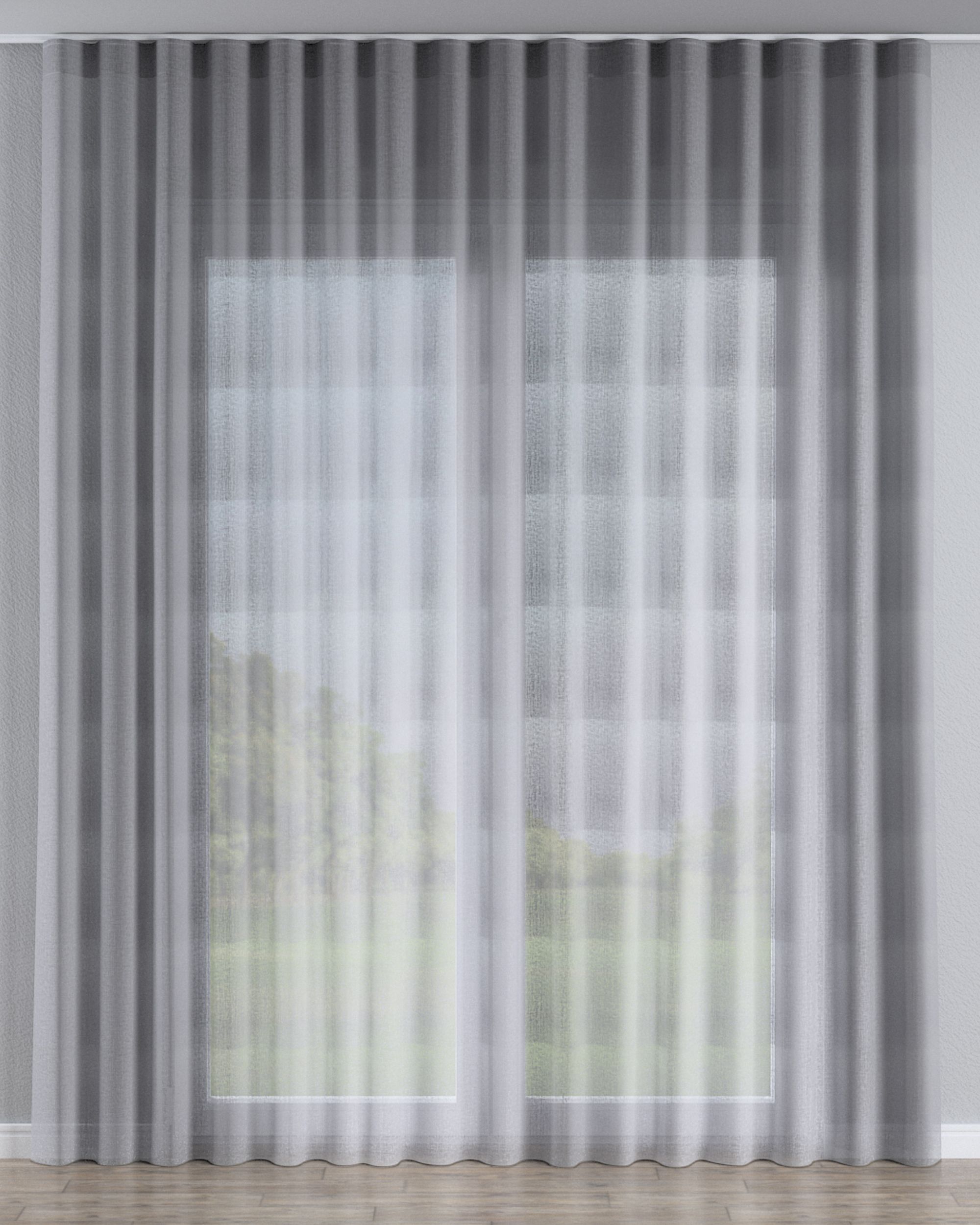 Wave net curtain product colour grey fabric semi-sheer, structured