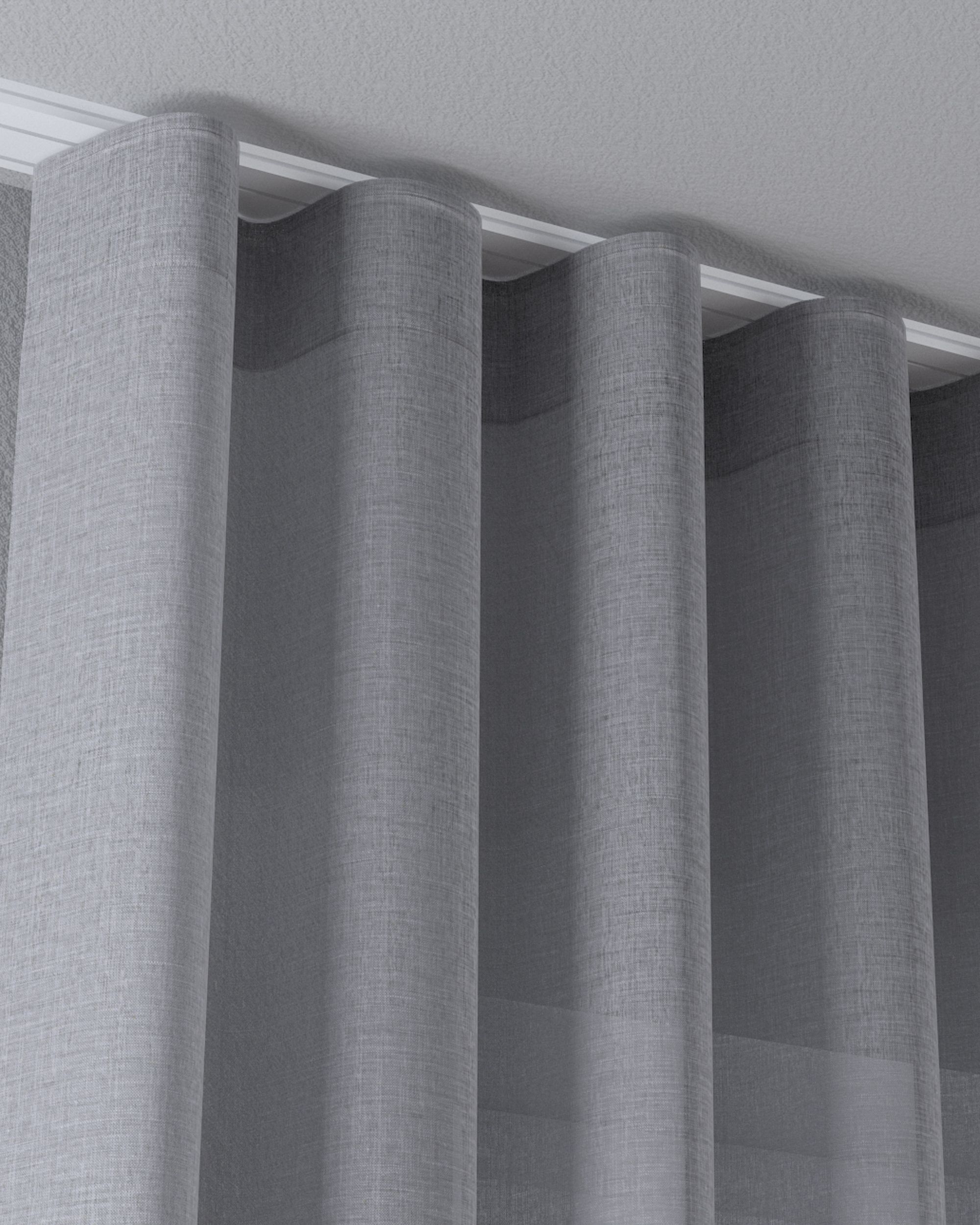 Wave net curtain product colour grey fabric semi-sheer, structured (hover)