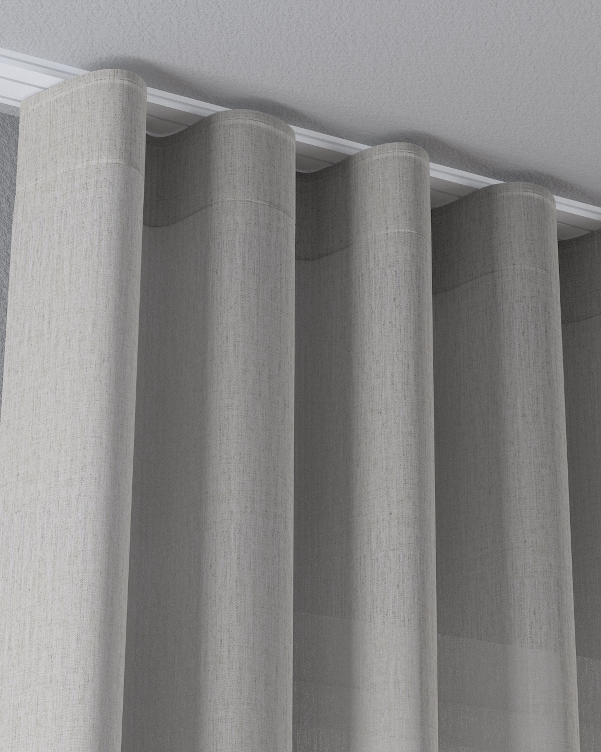 Wave net curtain product colour beige fabric semi-sheer, structured (hover)