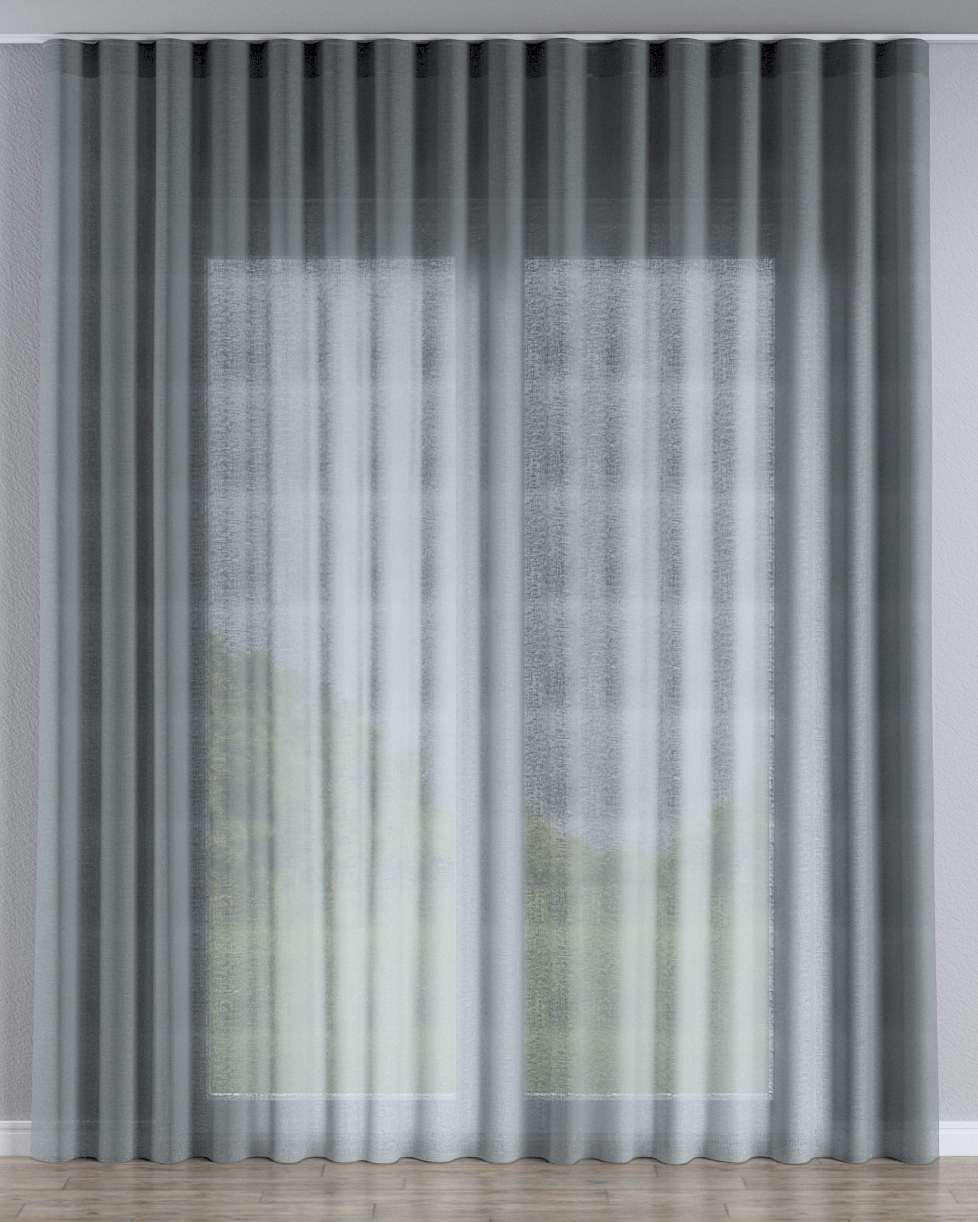 Wave net curtain product colour green fabric semi-sheer, structured