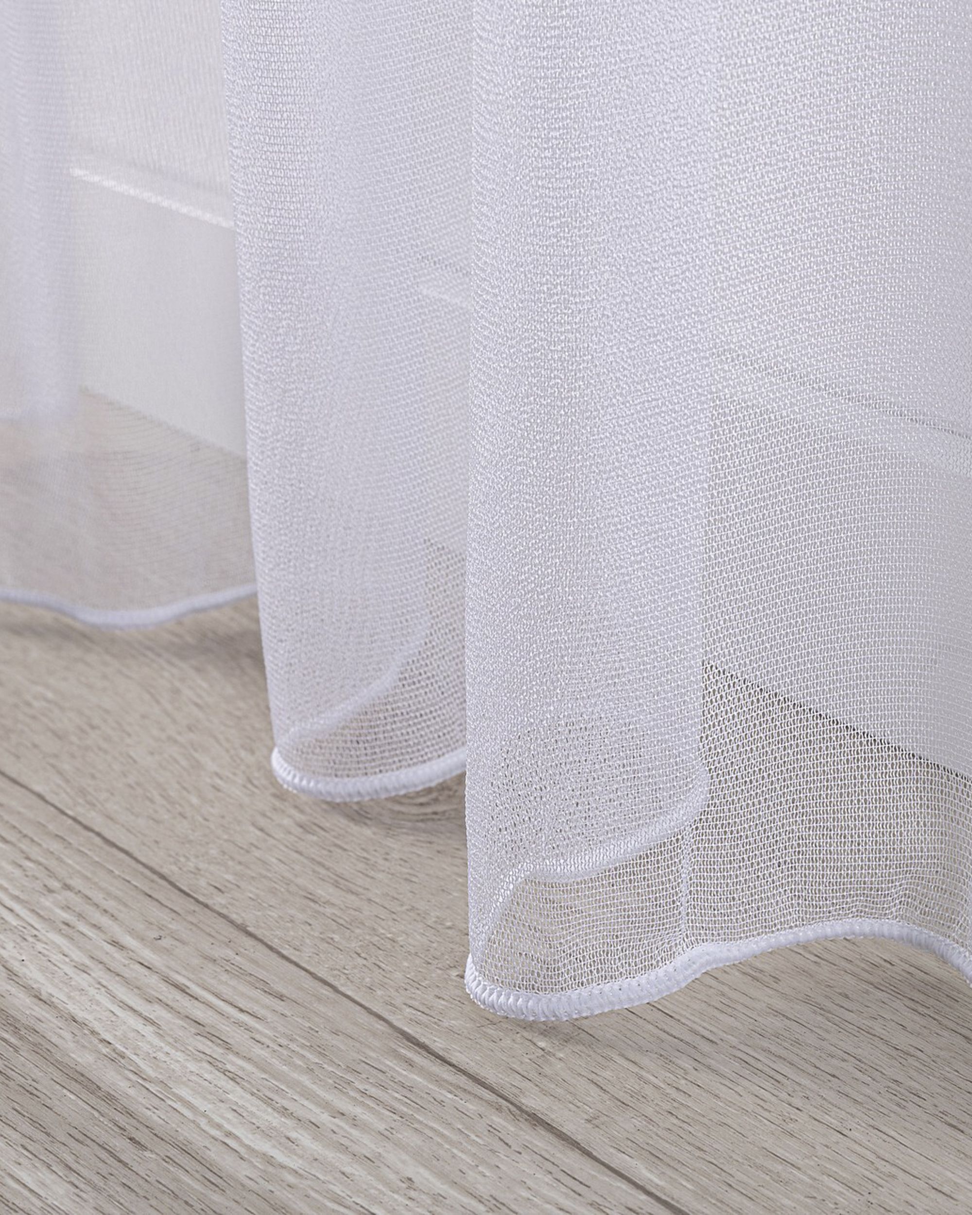 Wave net curtain product colour white fabric semi-sheer, gloss, structured (hover)