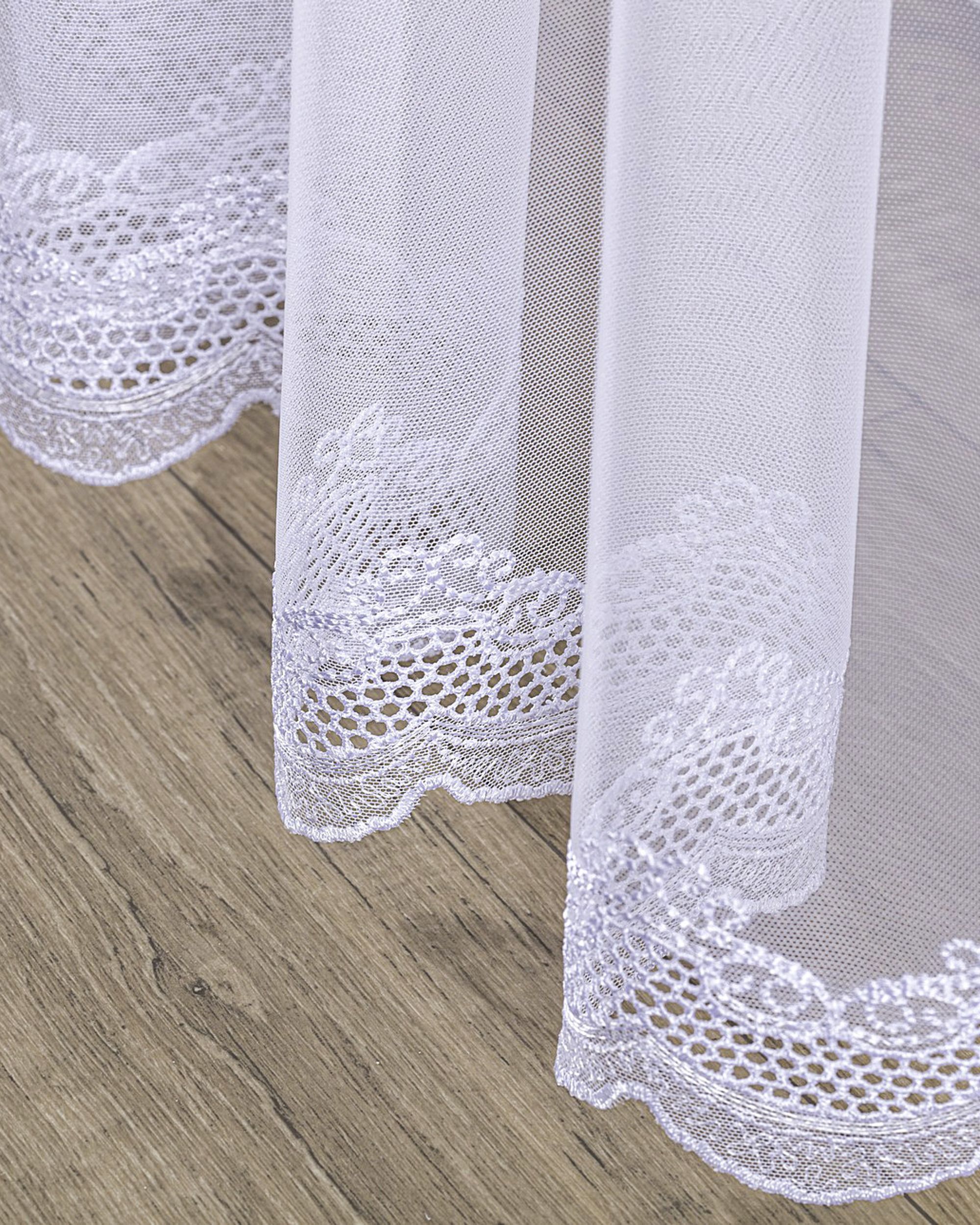 Wave net curtain product colour white fabric semi-sheer, structured, patterned (hover)