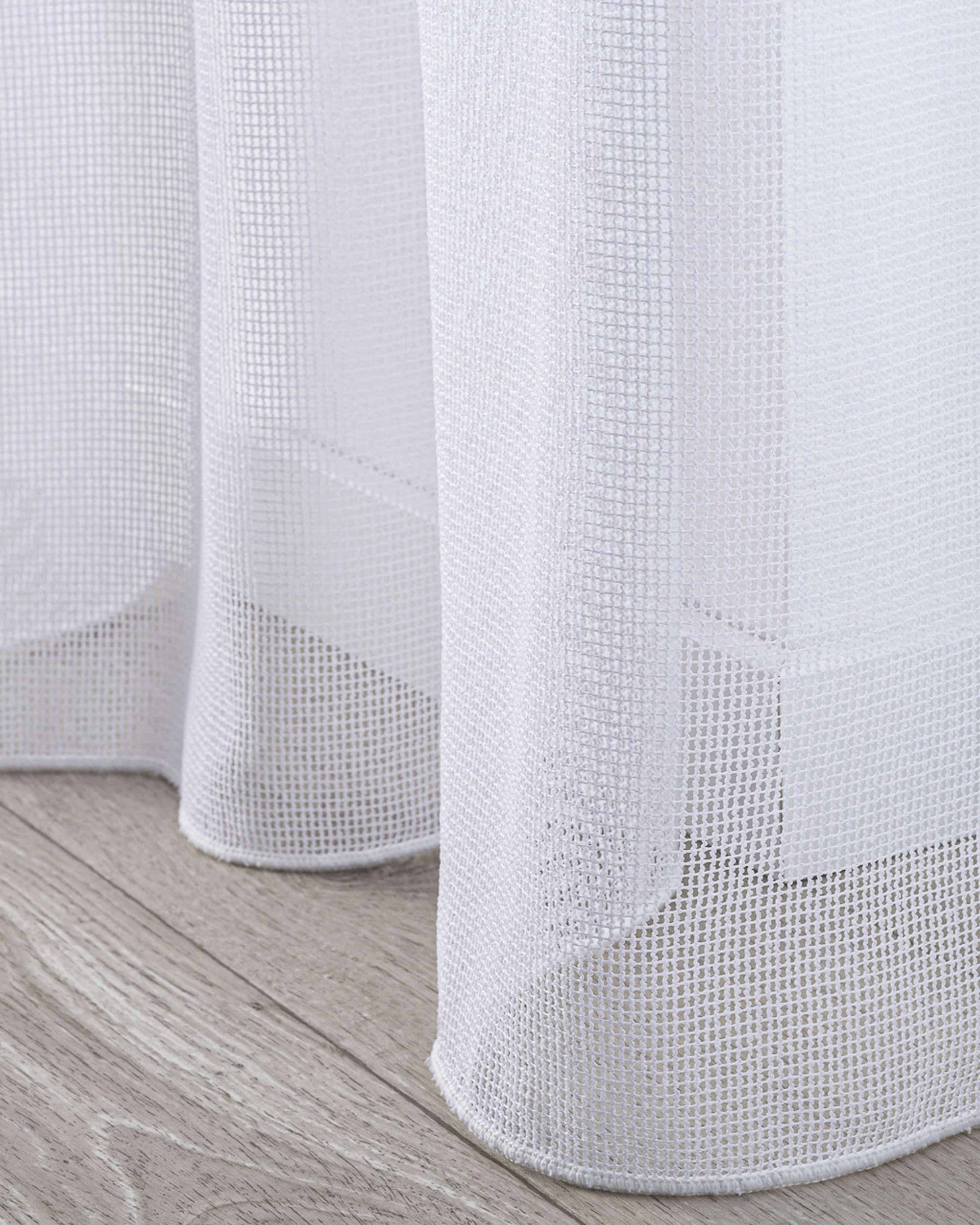 Wave net curtain product colour white fabric semi-sheer, structured (hover)