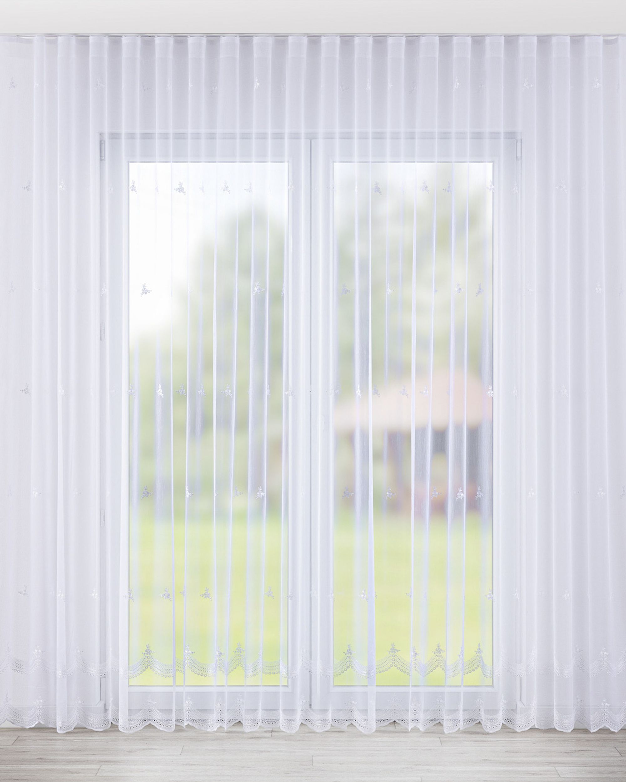 Wave net curtain product colour white fabric semi-sheer, structured, patterned
