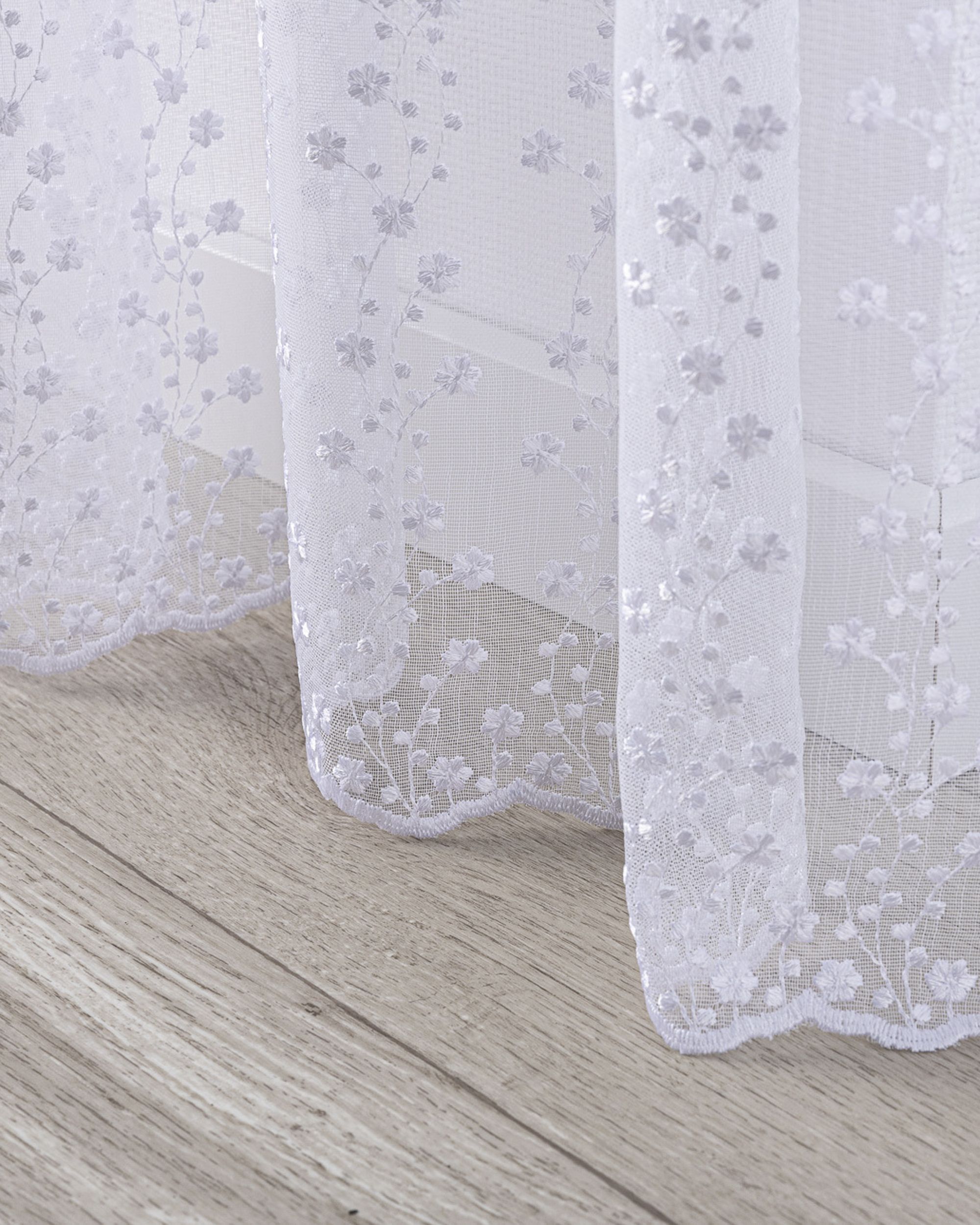 Wave net curtain product colour white fabric semi-sheer, structured, patterned (hover)