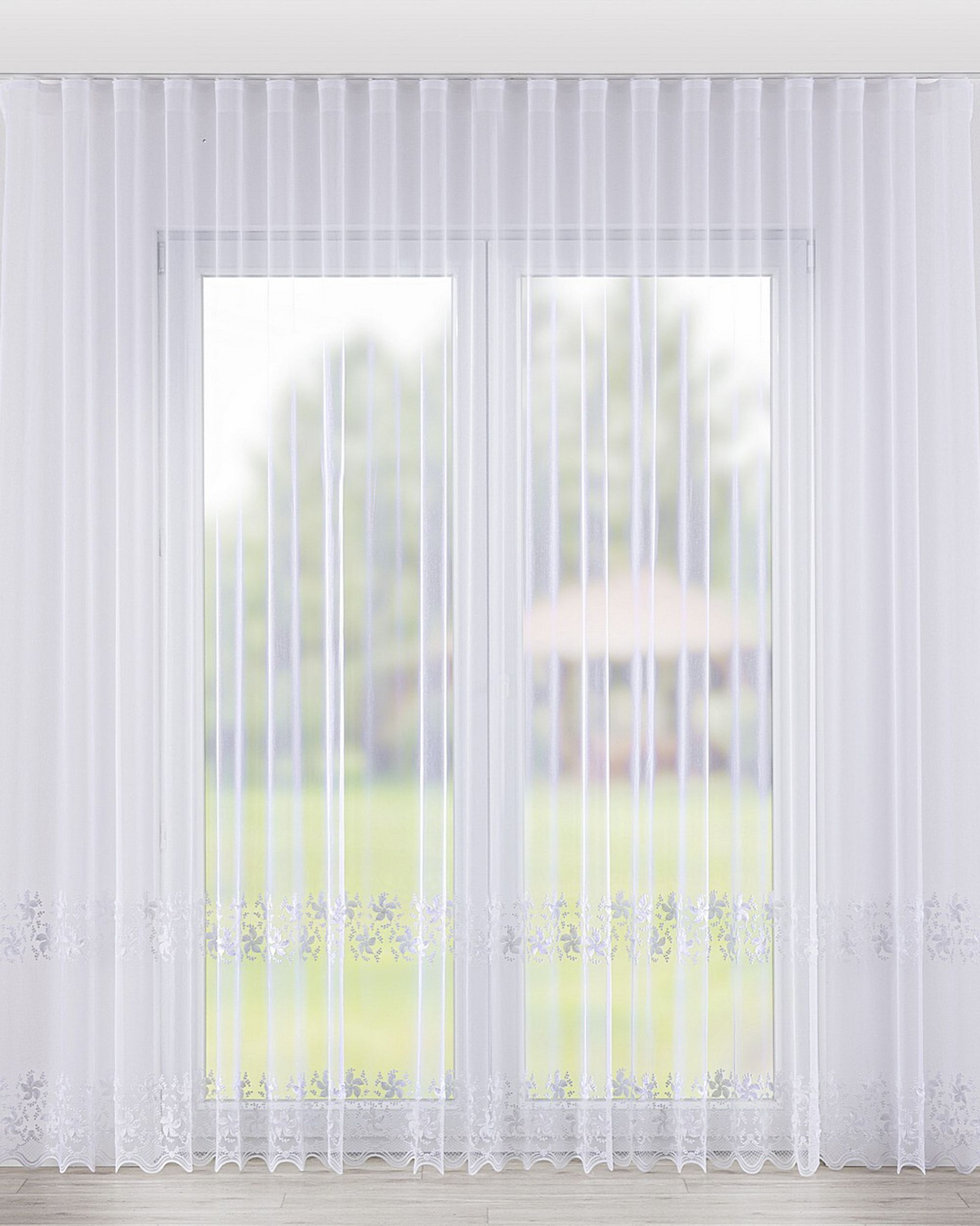 Wave net curtain product colour white fabric semi-sheer, structured, patterned