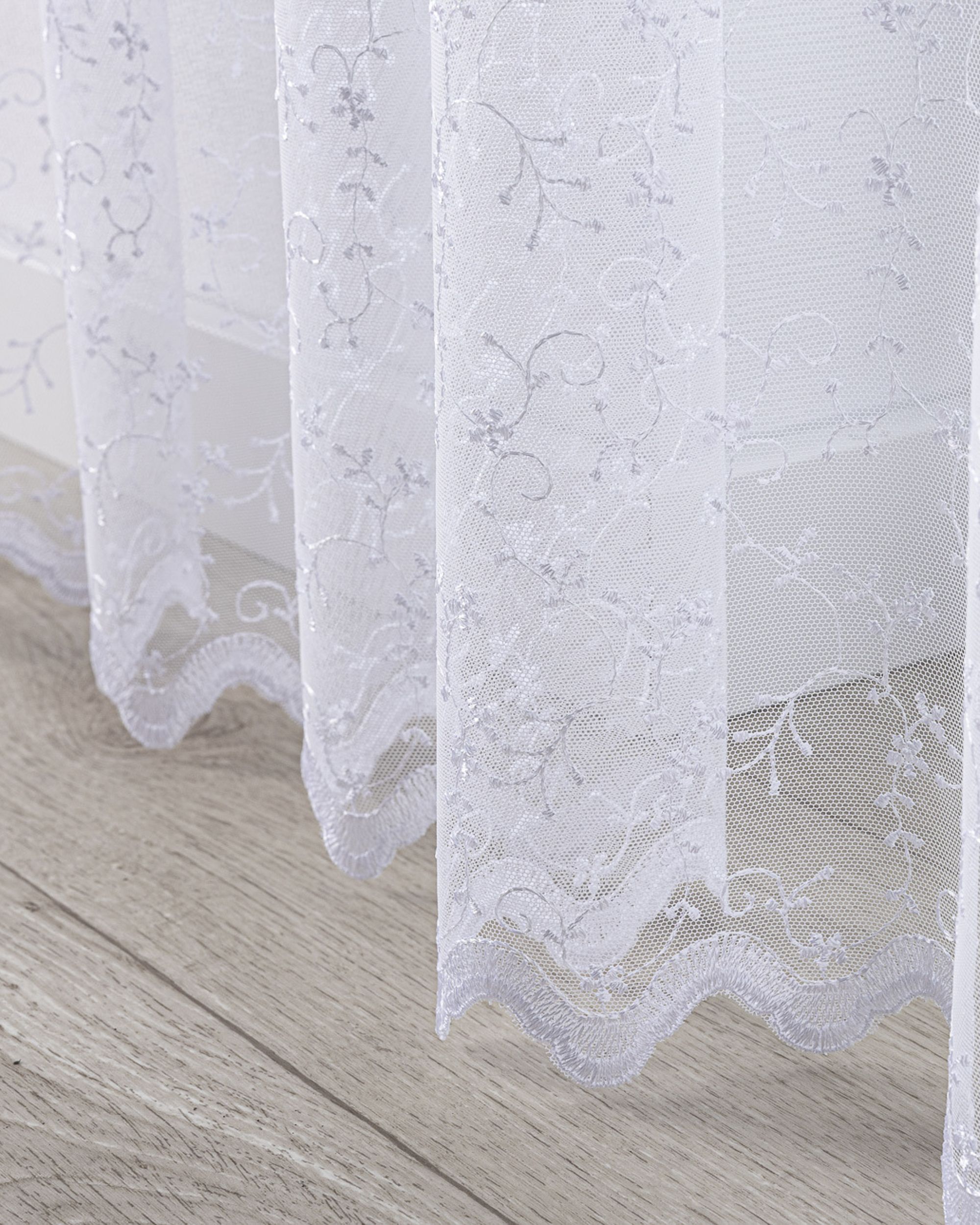 Wave net curtain product colour white fabric semi-sheer, structured, patterned (hover)