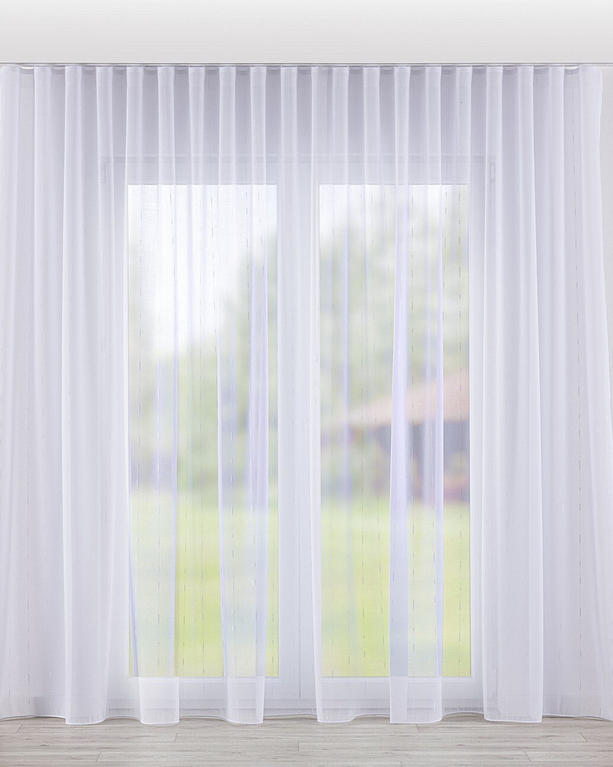 Wave net curtain product colour white fabric semi-sheer, structured, patterned
