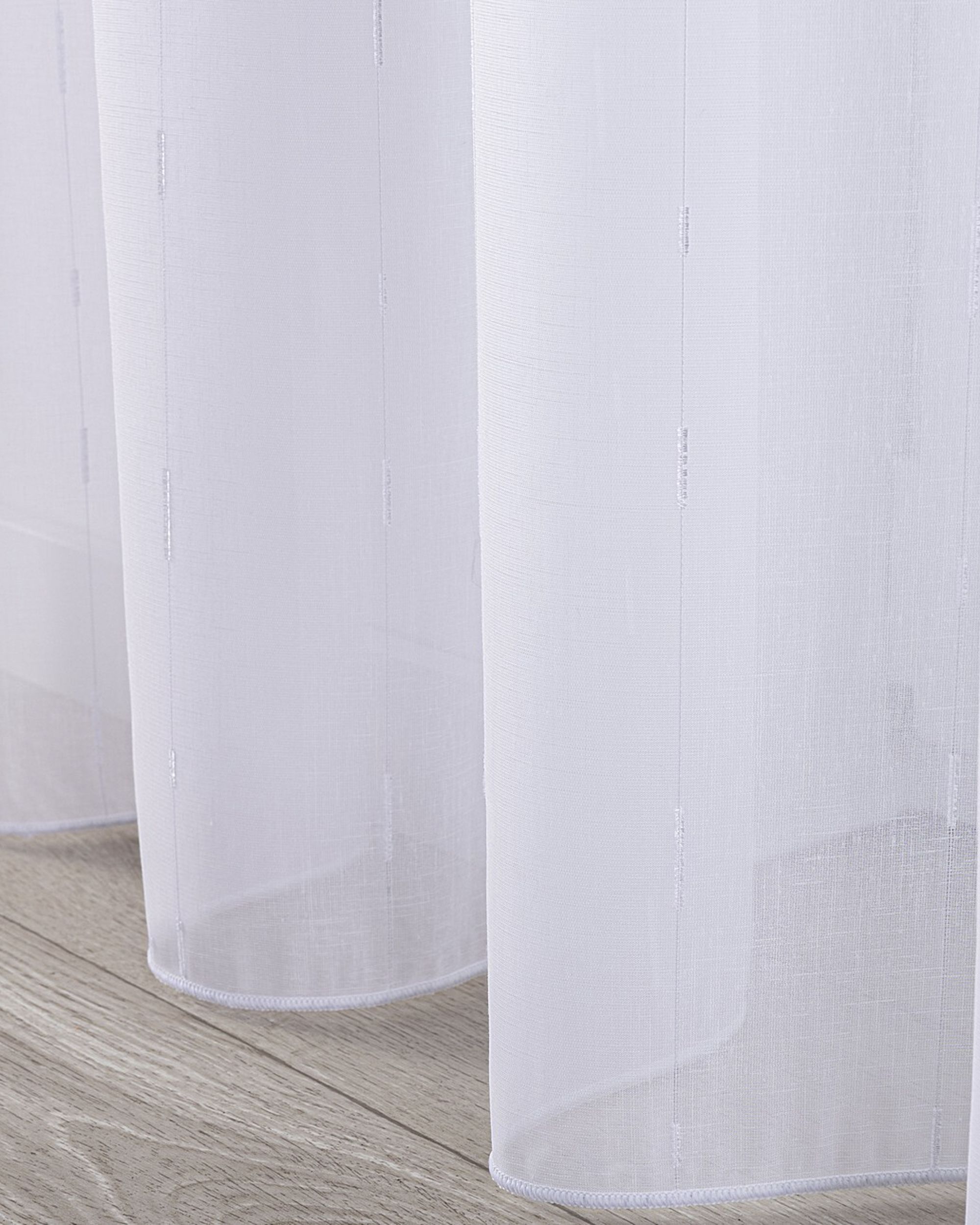 Wave net curtain product colour white fabric semi-sheer, structured, patterned (hover)