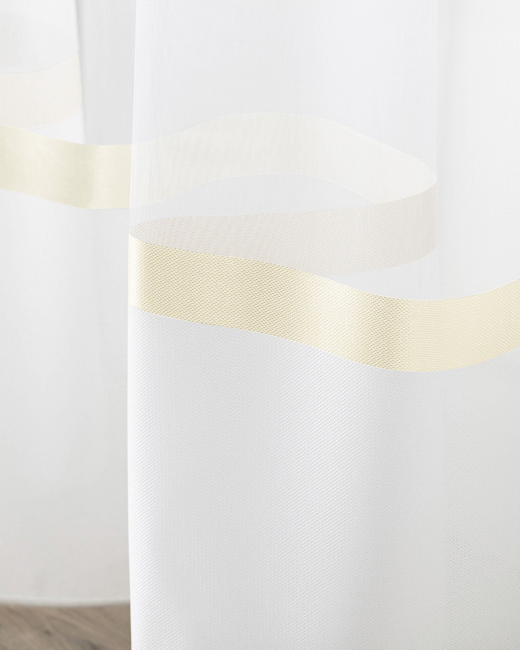 Wave net curtain product colour cream fabric semi-sheer (hover)
