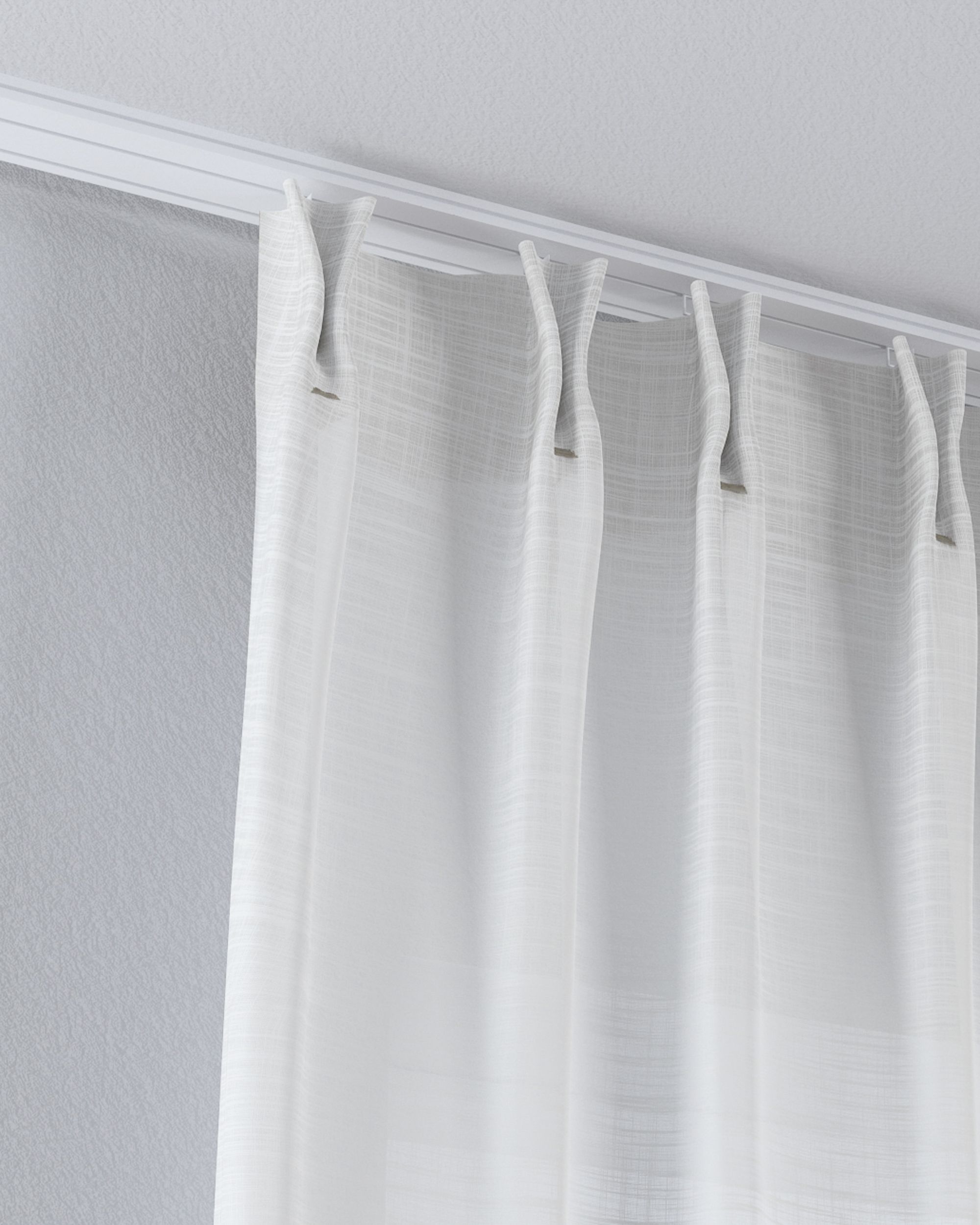 Net curtain with double pinch pleat product colour cream fabric semi-sheer, structured (hover)