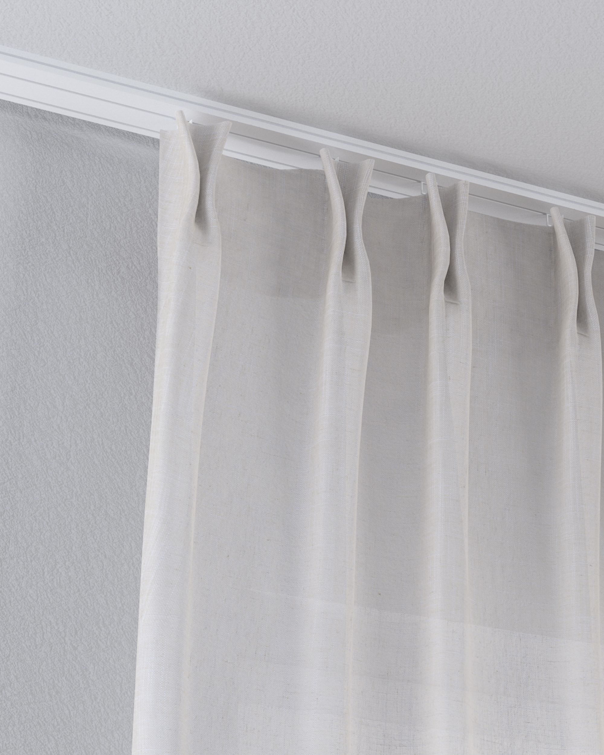 Net curtain with double pinch pleat product colour beige fabric semi-sheer, structured (hover)