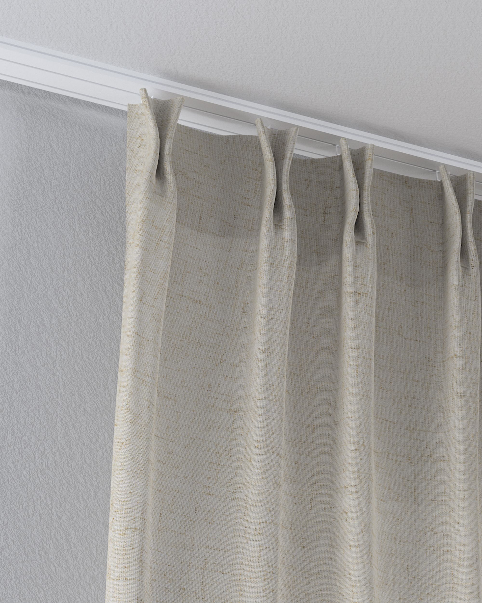 Net curtain with double pinch pleat product colour beige fabric semi-sheer (hover)