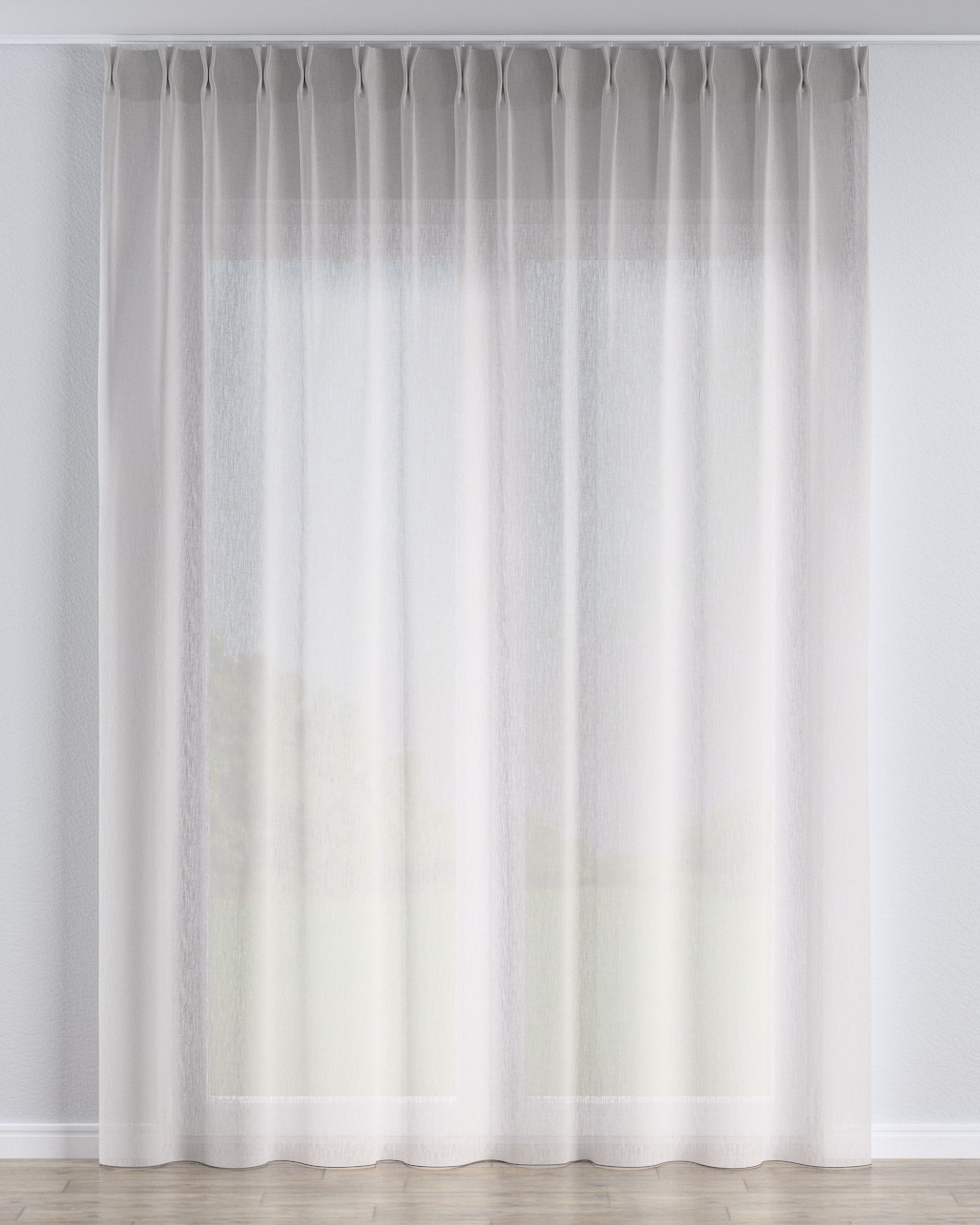 Net curtain with double pinch pleat product colour beige fabric semi-sheer, structured
