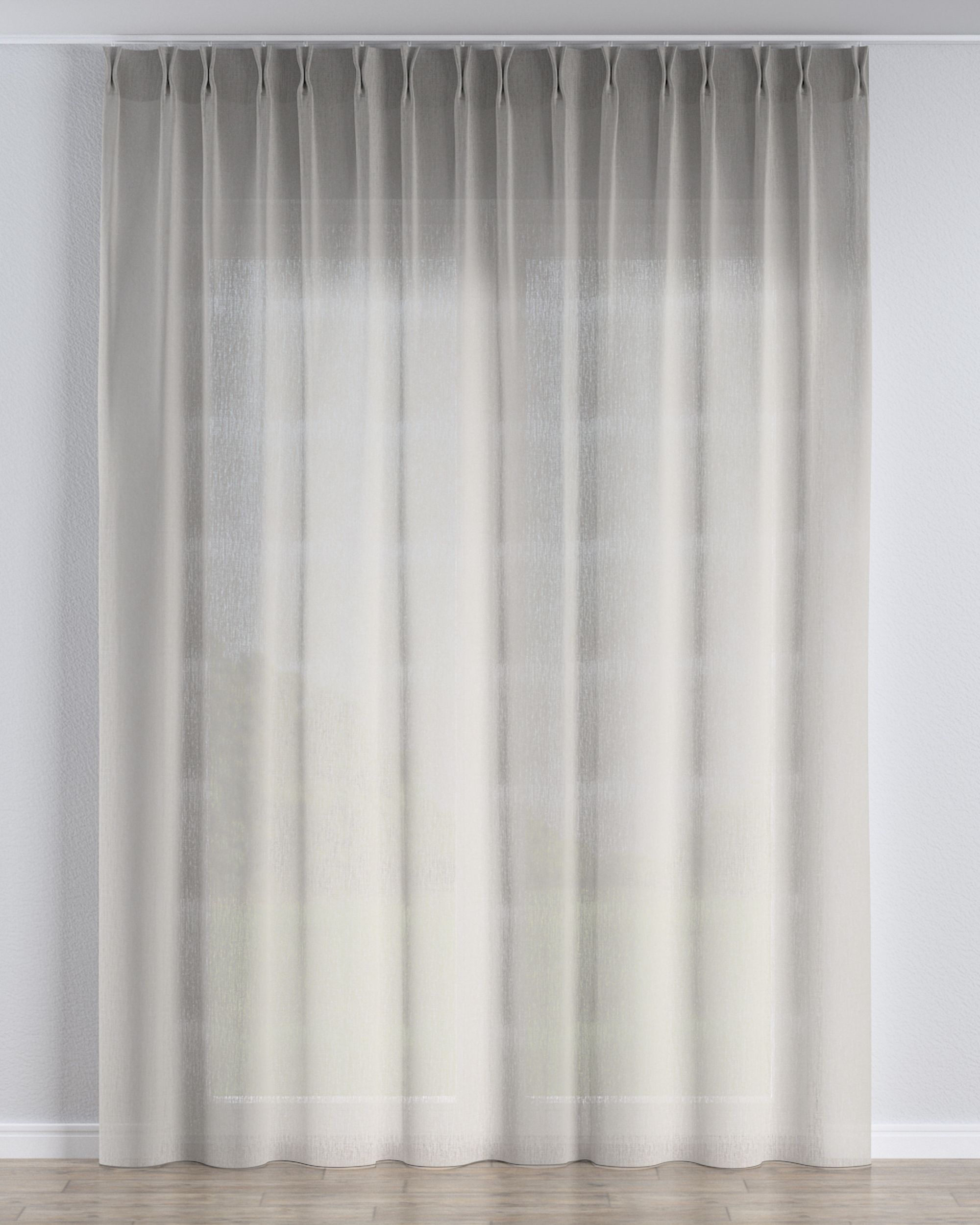 Net curtain with double pinch pleat product colour beige fabric semi-sheer, structured