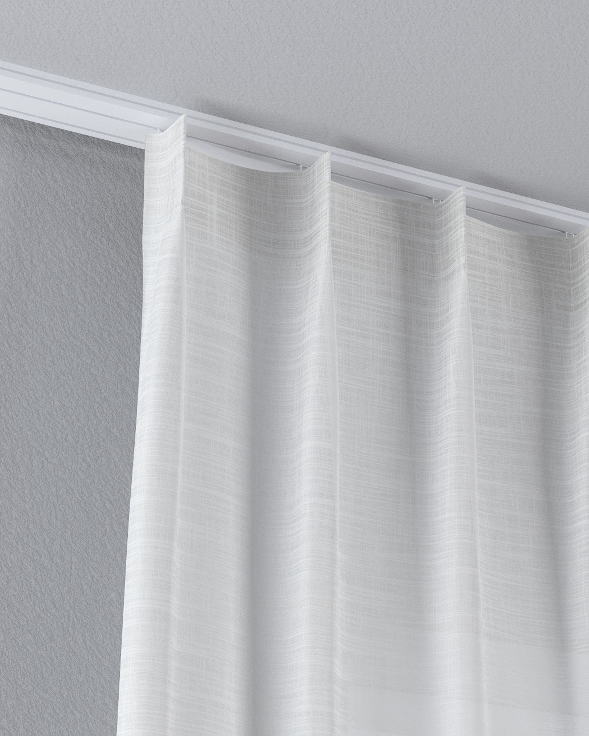 Net curtain with single pinch pleat product colour cream fabric semi-sheer, structured (hover)