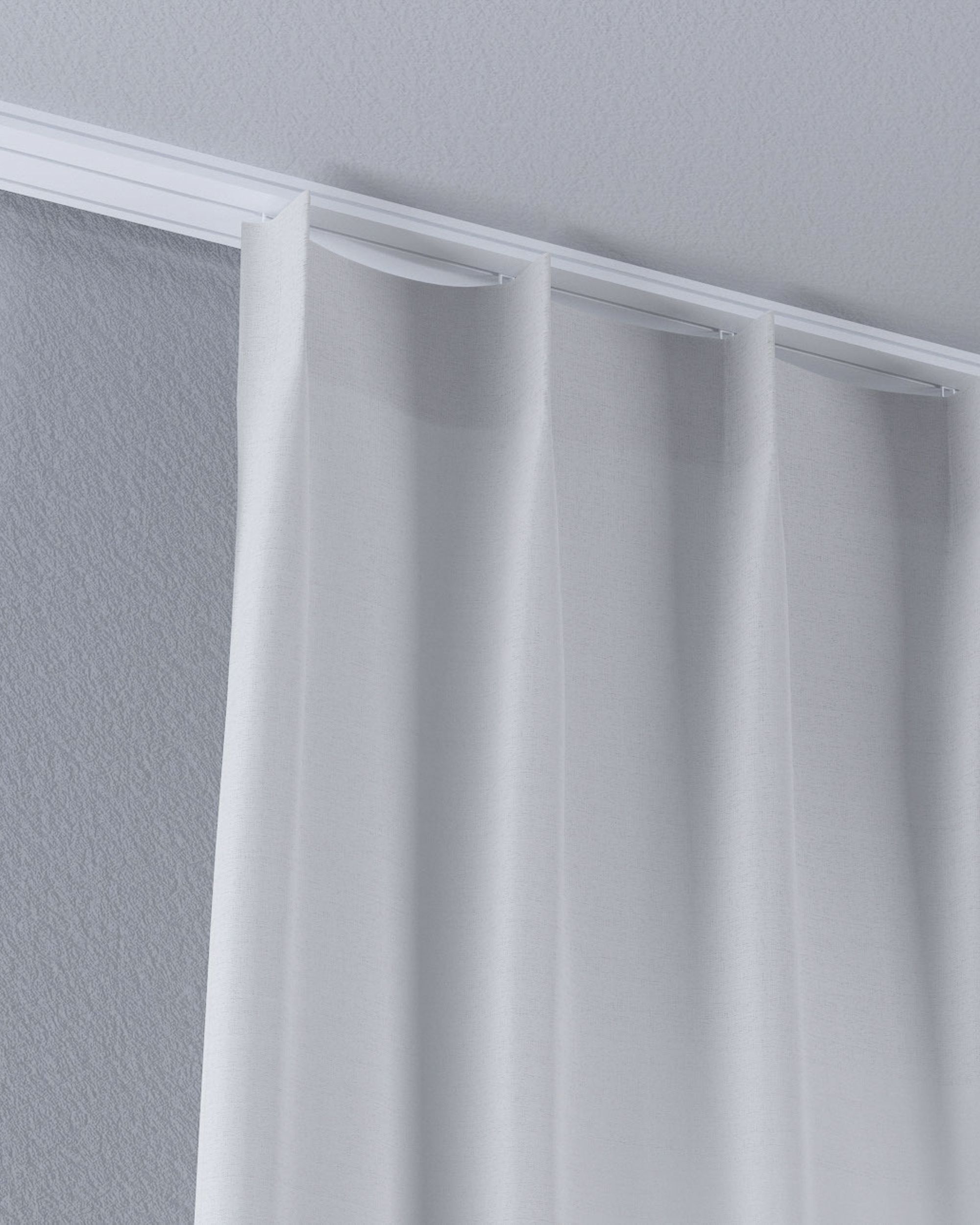Net curtain with single pinch pleat product colour cream fabric semi-sheer, structured (hover)
