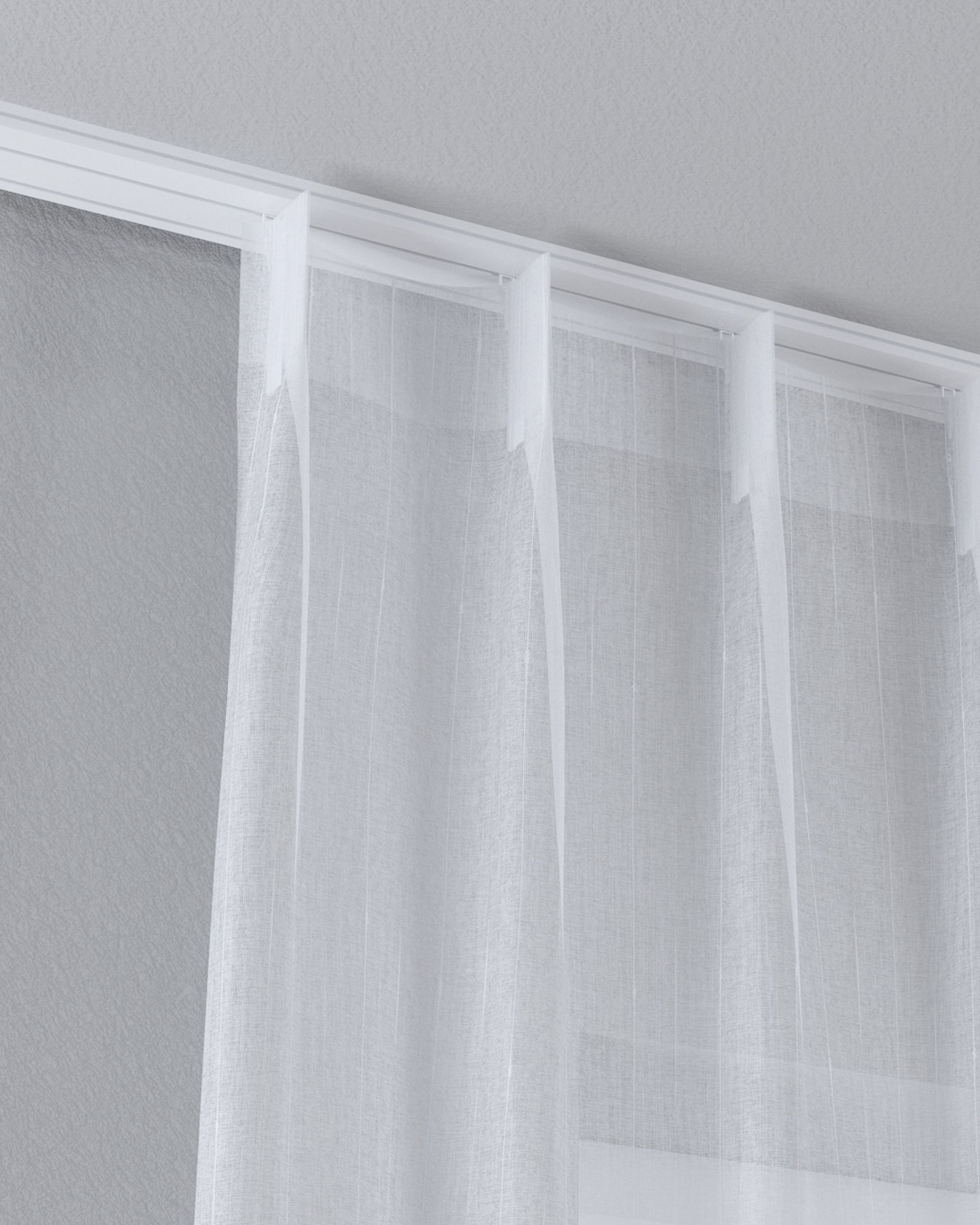 Net curtain with single pinch pleat product colour cream fabric semi-sheer, structured, patterned (hover)