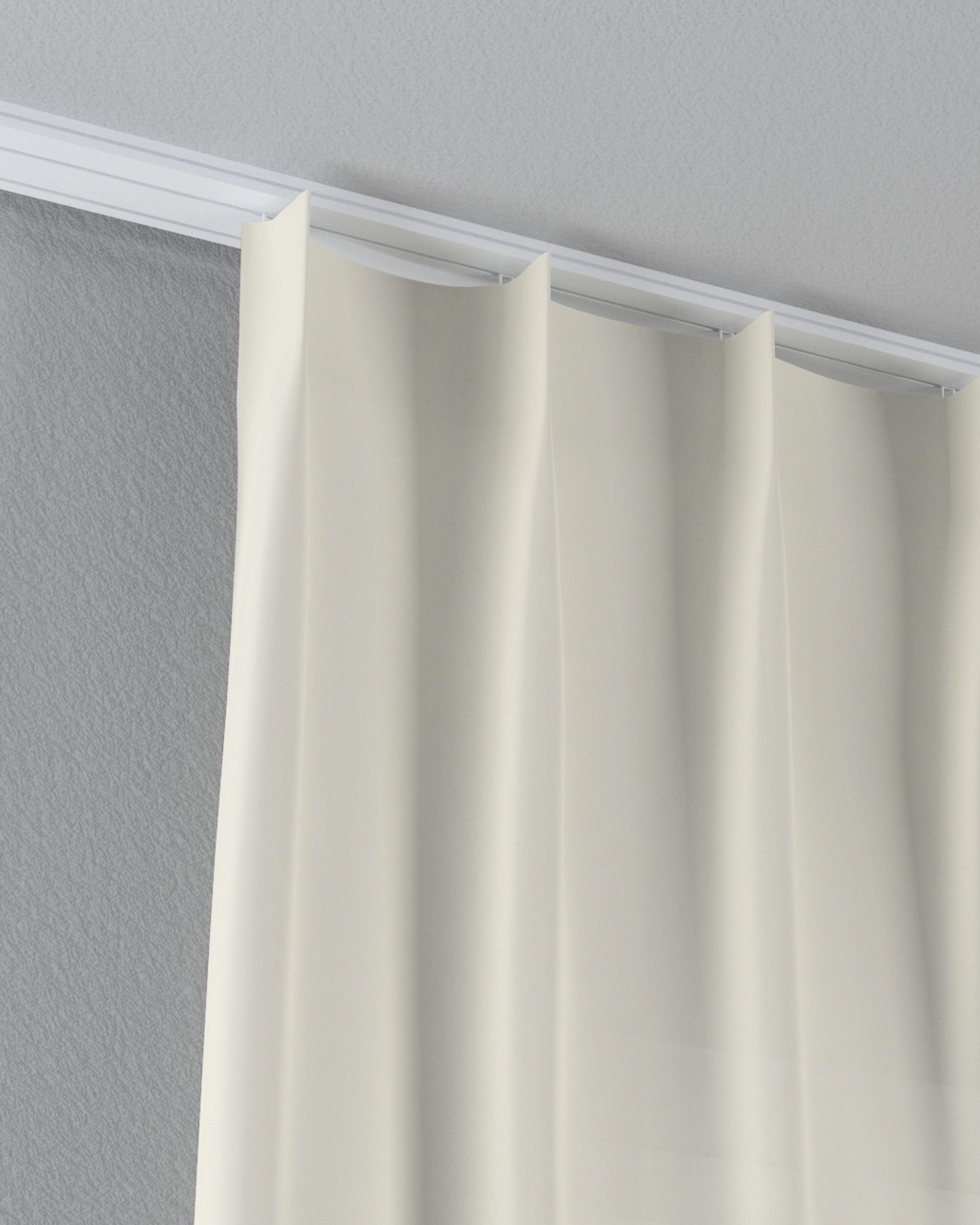 Net curtain with single pinch pleat product colour cream fabric semi-sheer, structured (hover)