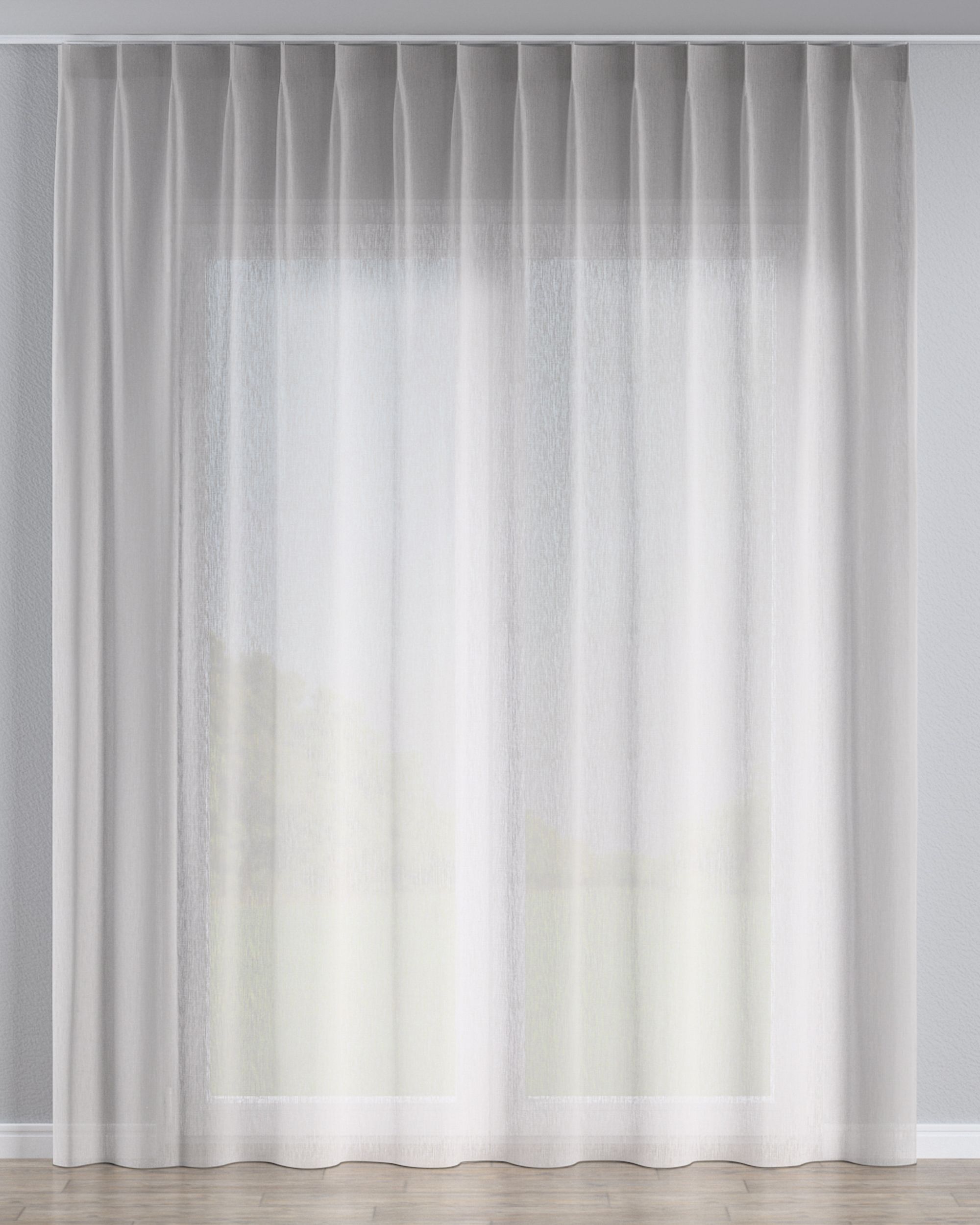 Net curtain with single pinch pleat product colour beige fabric semi-sheer, structured